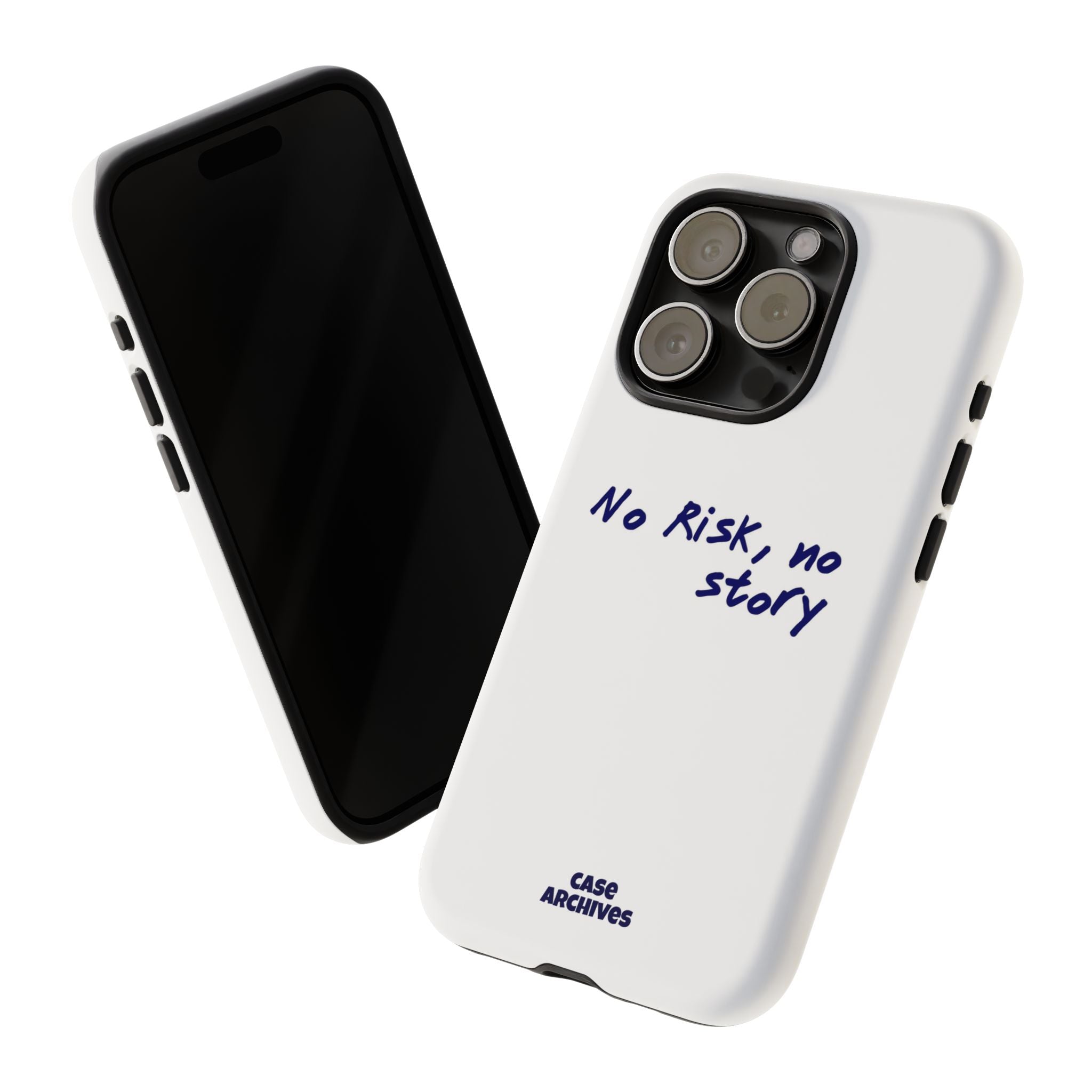 Phone Case — "No Risk, No Story" Minimal Motivational Tough Case
