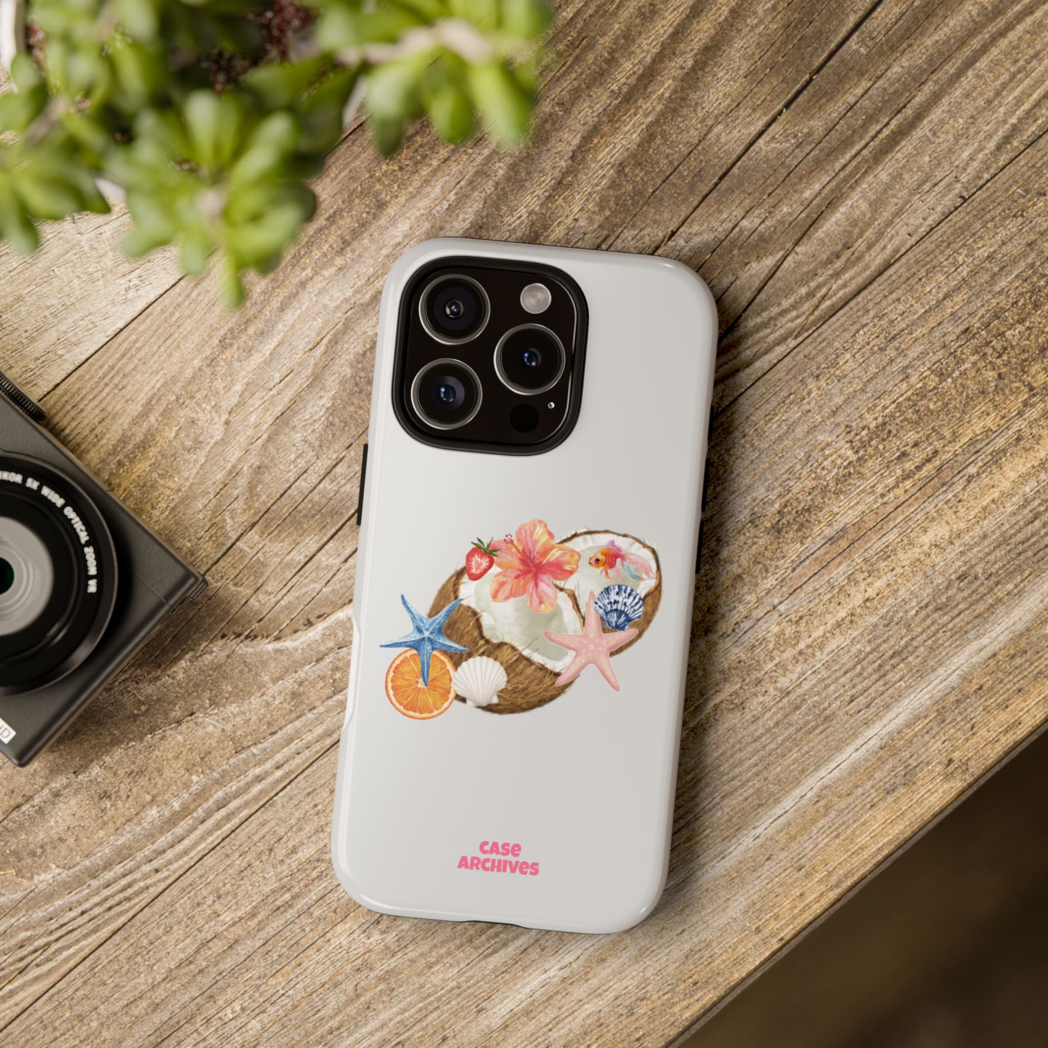 Beach Shells Tough Phone Case — Tropical Starfish & Hibiscus Design