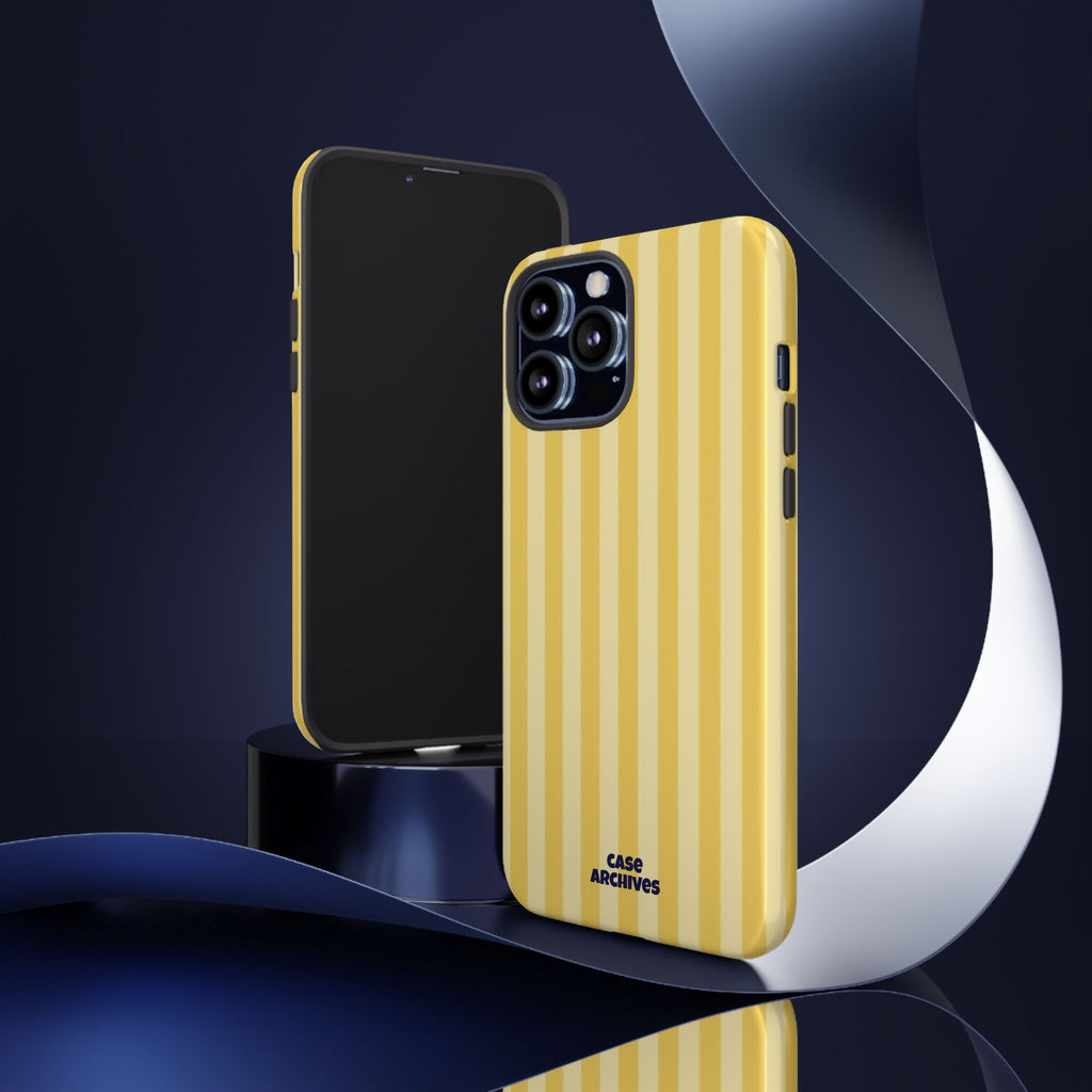 Yellow Striped Tough Phone Case – Durable Protective Cover (Case Archives)