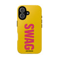 SWAG bold vertical text Phone Case | yellow pink typography