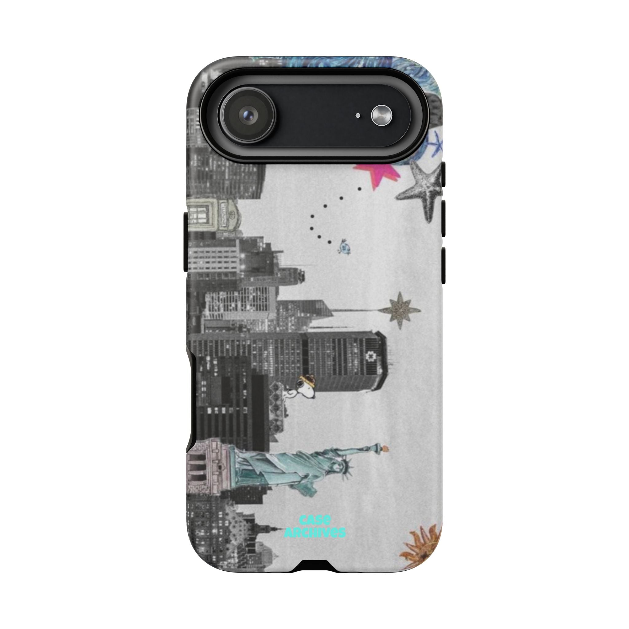 City Skyline Tough Phone Case – Statue of Liberty Urban Art Protective Cover