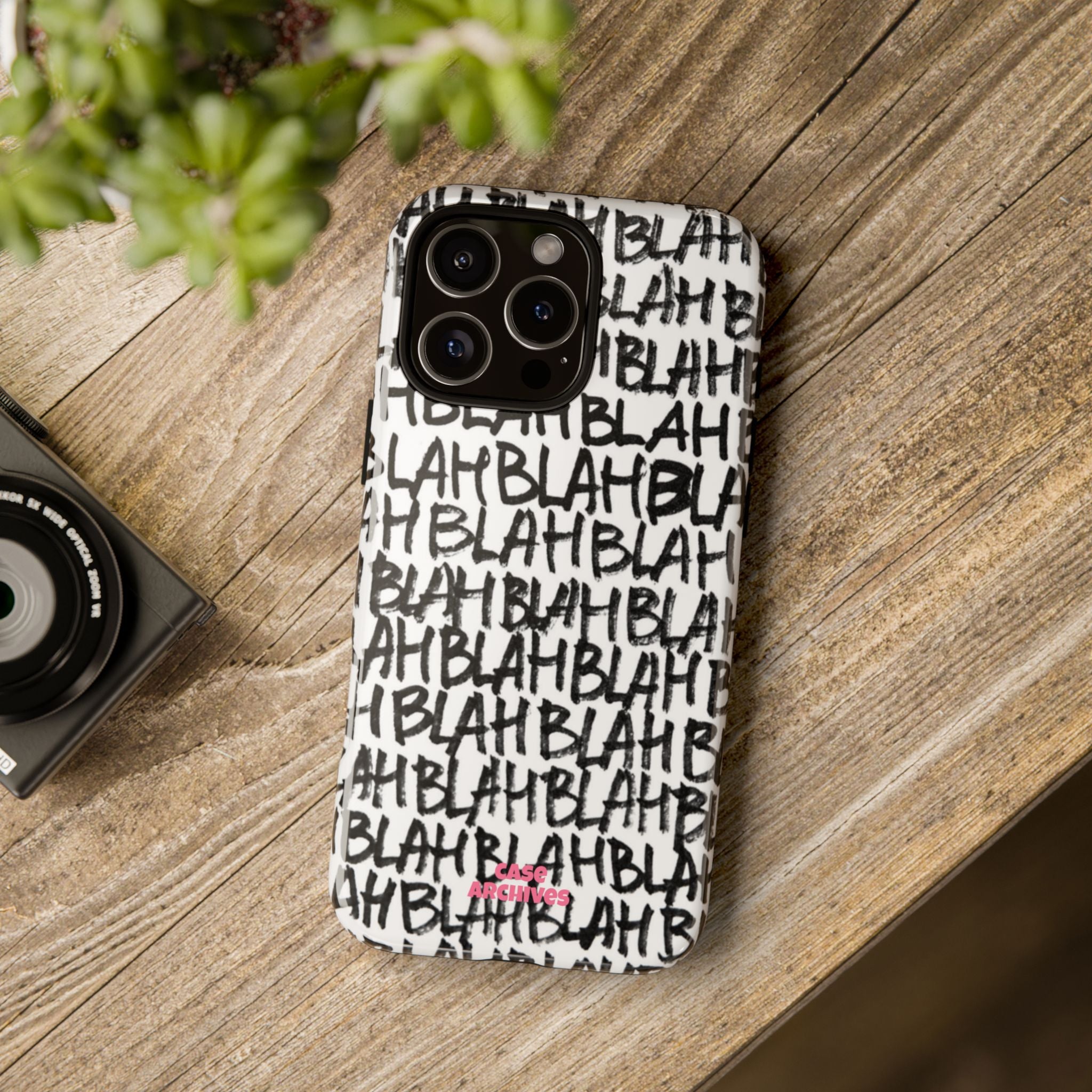 Phone Case — 'BLAH BLAH' Graffiti Text Protective Tough Case