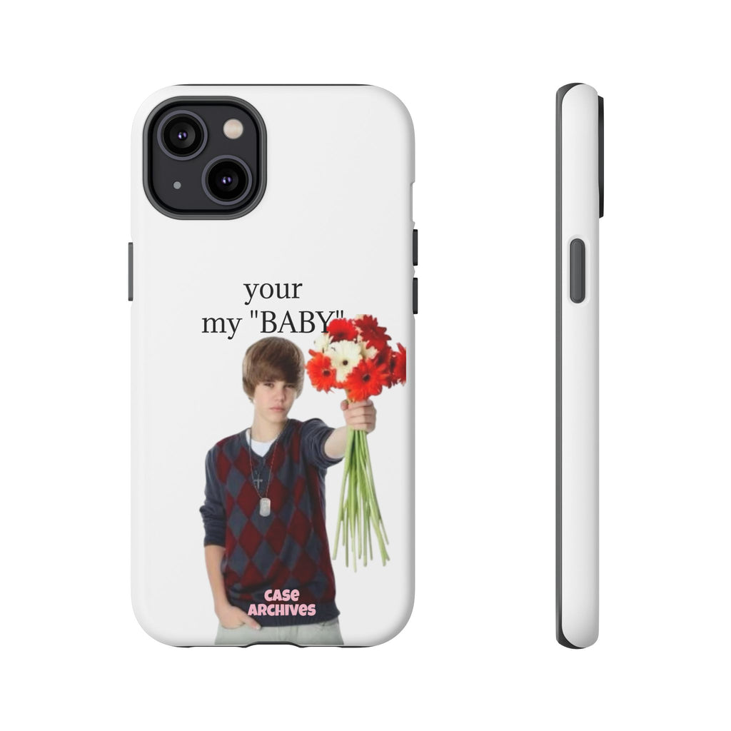 “your my 'BABY'” Justin Retro Photo Floral Design