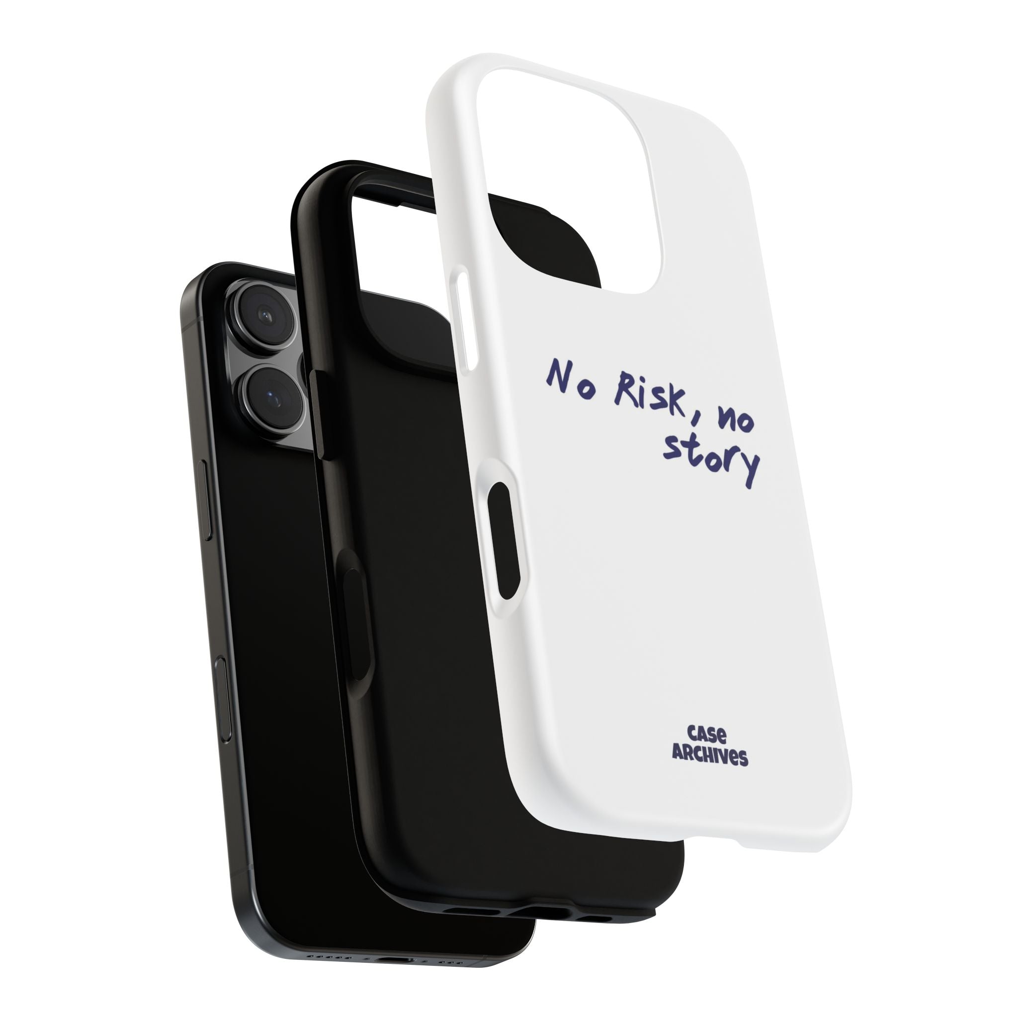 Phone Case — "No Risk, No Story" Minimal Motivational Tough Case