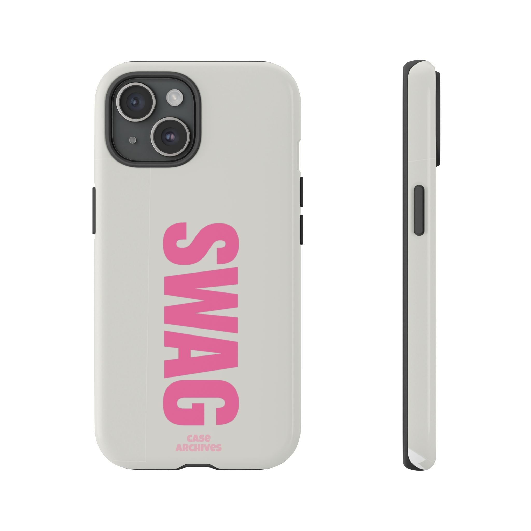 SWAG Phone Case — Bold Pink Vertical Text Tough Case