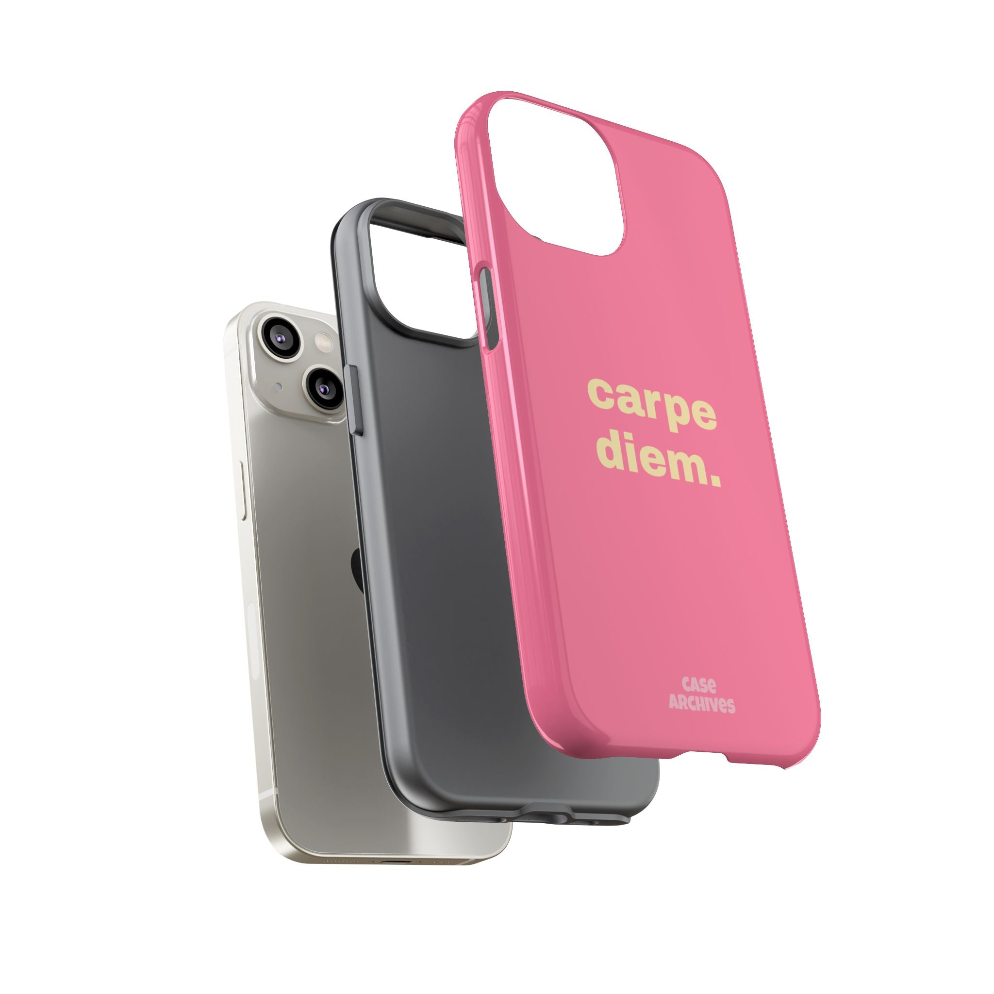 Pink "carpe diem." Tough Phone Case — Motivational Slim Protective Case