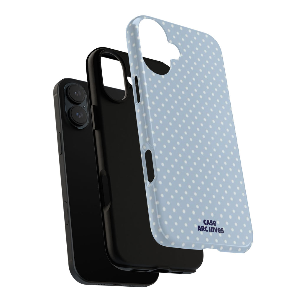 Pastel Blue Polka Dot Tough Phone Case — Protective iPhone Cover
