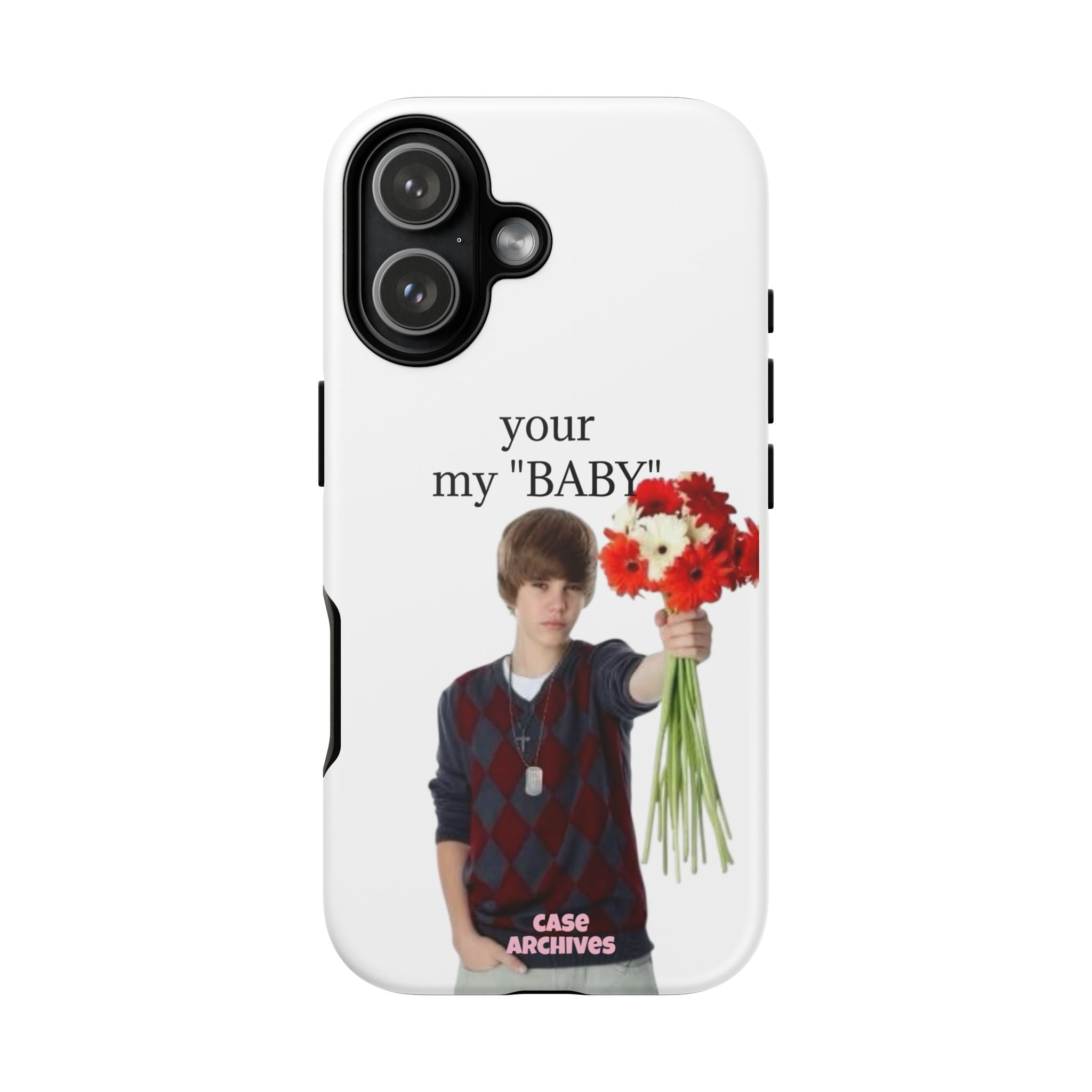 “your my 'BABY'” Justin Retro Photo Floral Design