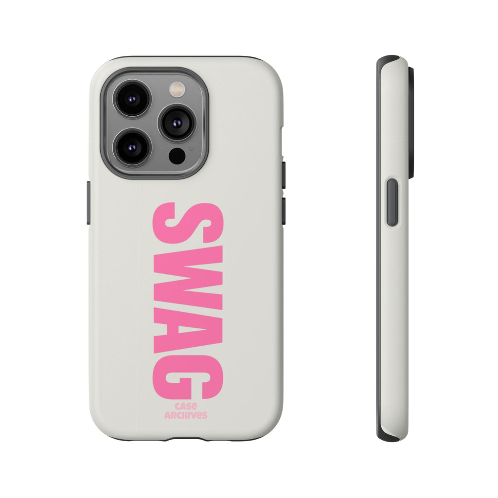 SWAG Phone Case — Bold Pink Vertical Text Tough Case