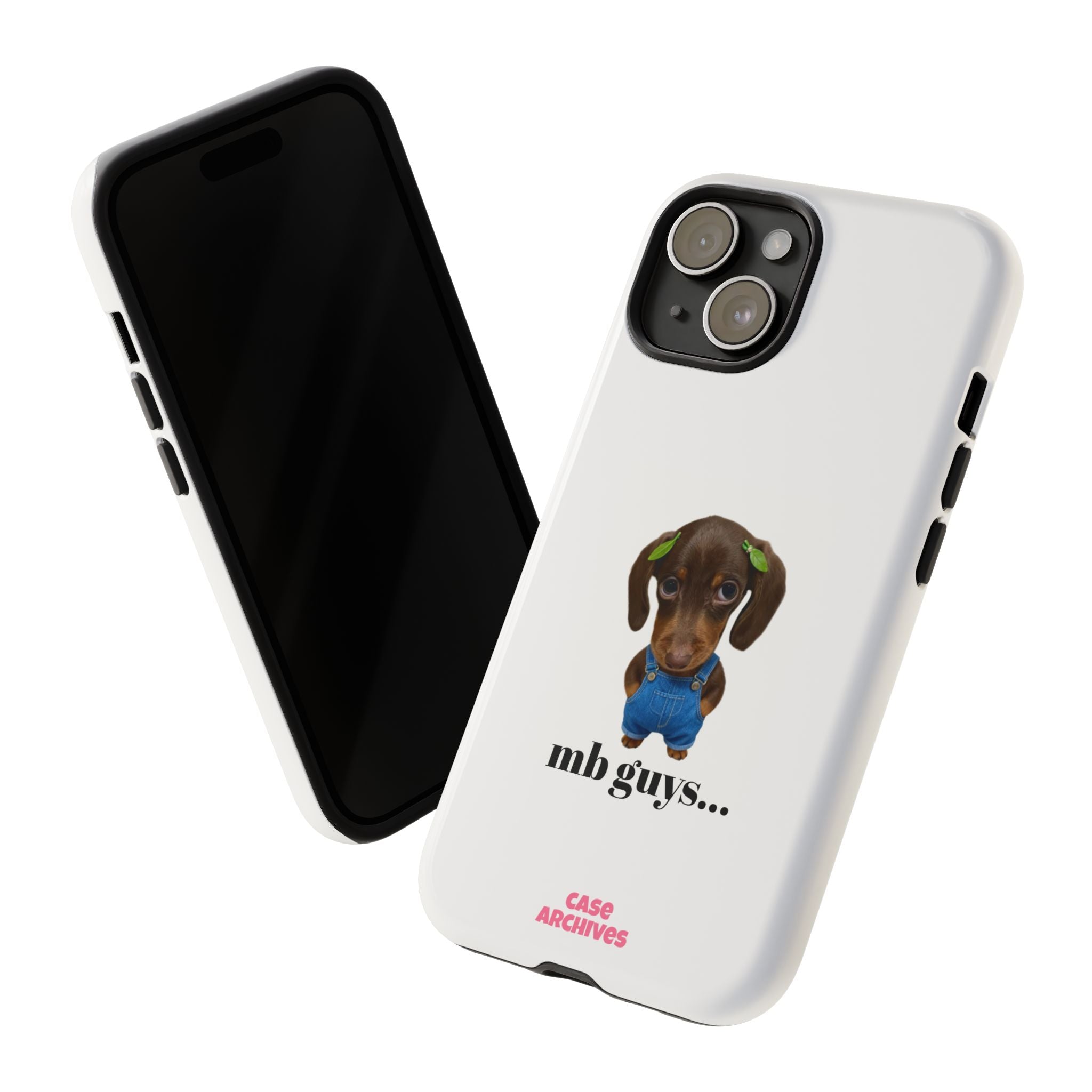 Phone Case — Cute Dachshund Puppy Design with 'nb guys...' Text