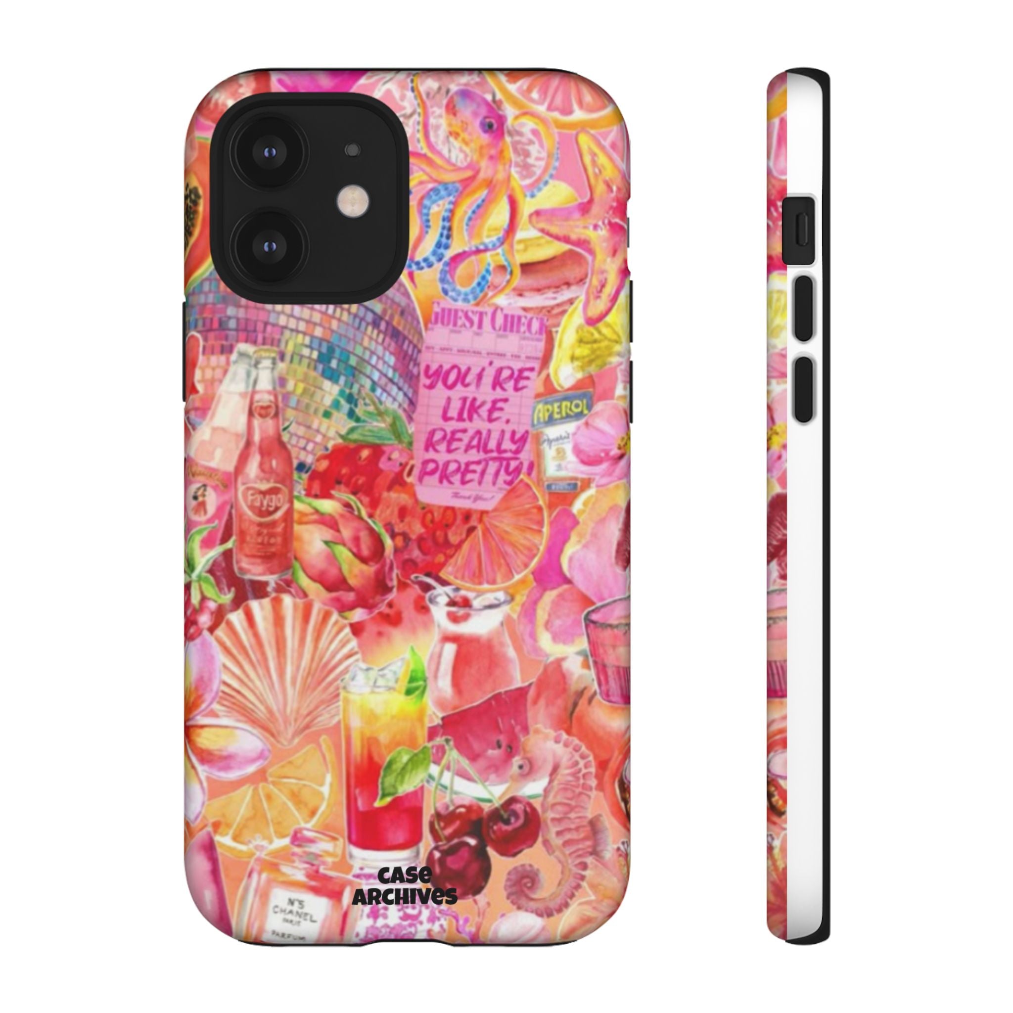 Phone Case — Pink Tropical Collage "You're Like, Really Pretty"