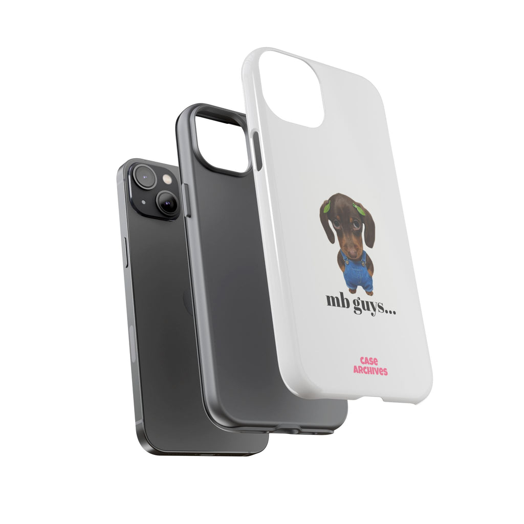Phone Case — Cute Dachshund Puppy Design with 'nb guys...' Text