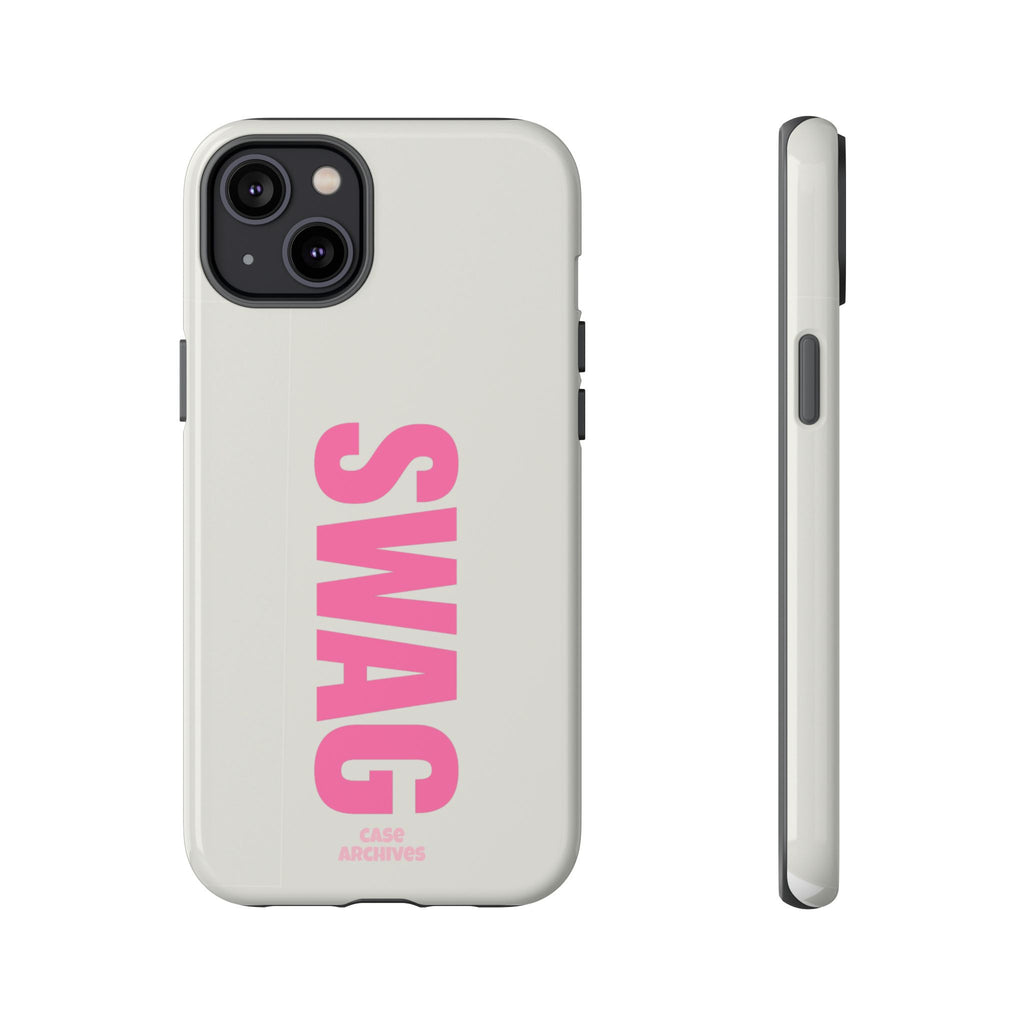 SWAG Phone Case — Bold Pink Vertical Text Tough Case