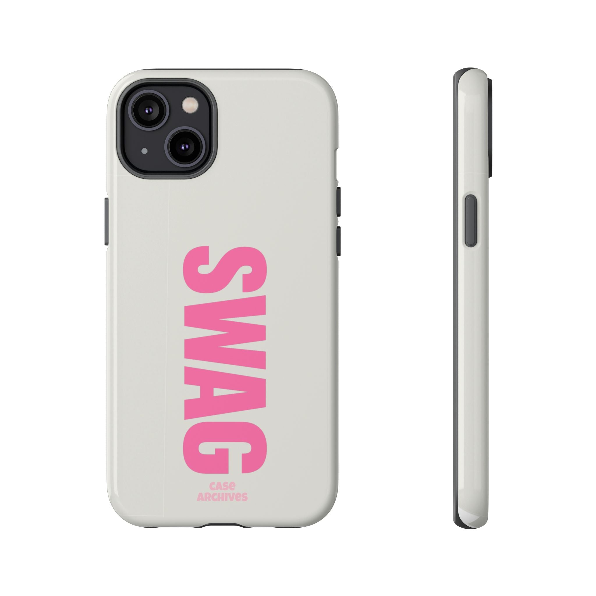 SWAG Phone Case — Bold Pink Vertical Text Tough Case