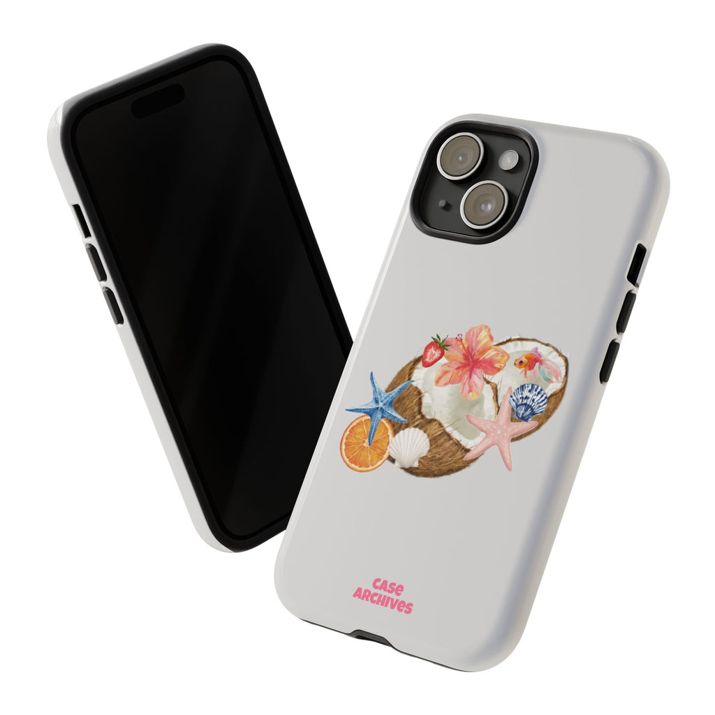 Beach Shells Tough Phone Case — Tropical Starfish & Hibiscus Design