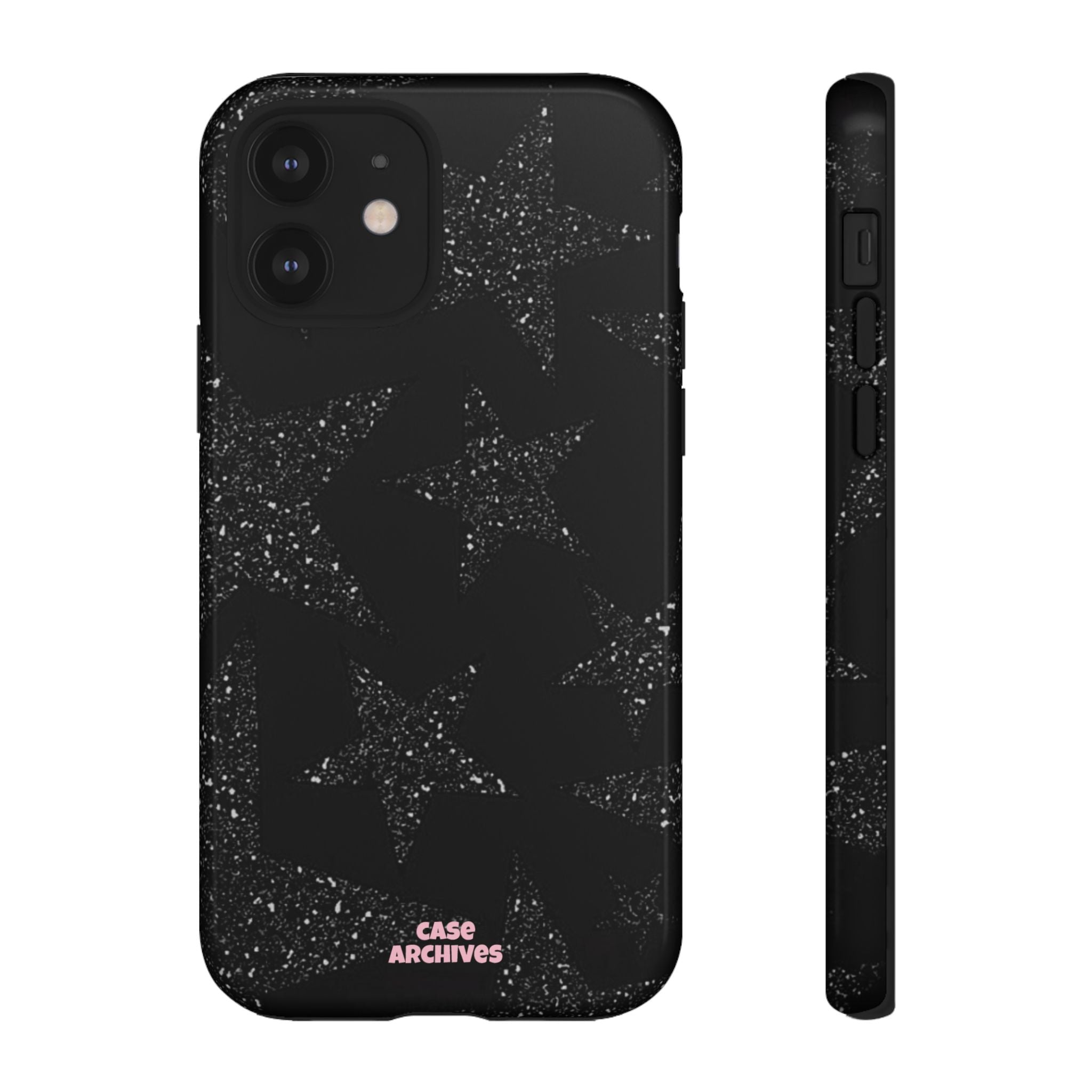 Glitter Star Tough Case — Black Sparkle Phone Protection