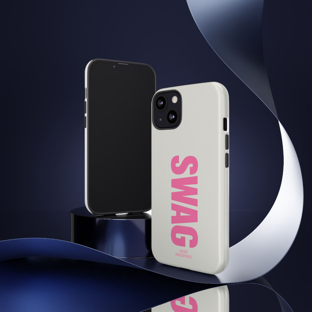 SWAG Phone Case — Bold Pink Vertical Text Tough Case