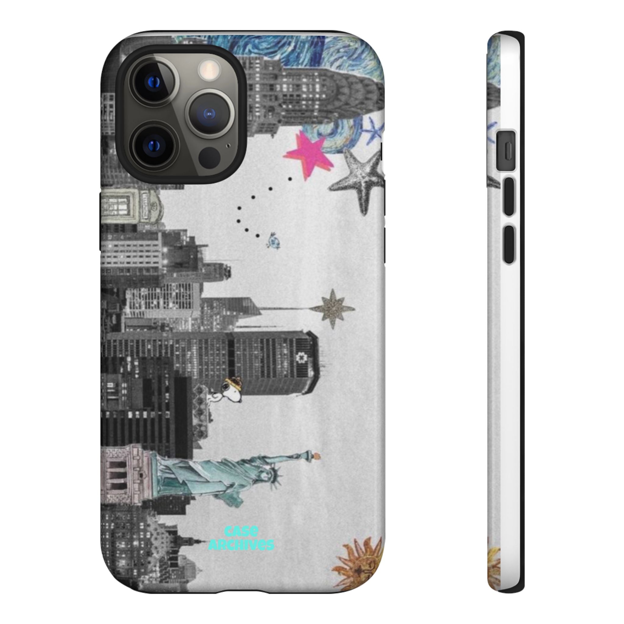 City Skyline Tough Phone Case – Statue of Liberty Urban Art Protective Cover