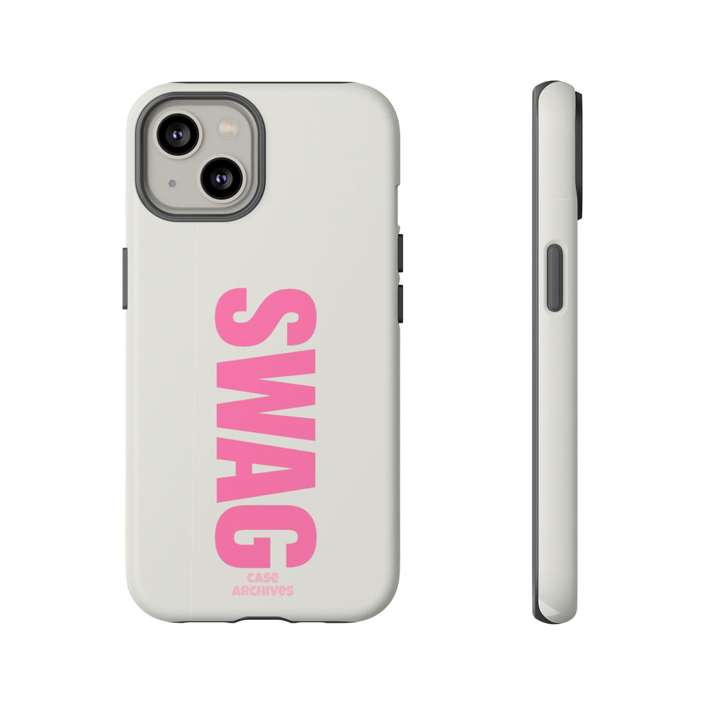 SWAG Phone Case — Bold Pink Vertical Text Tough Case