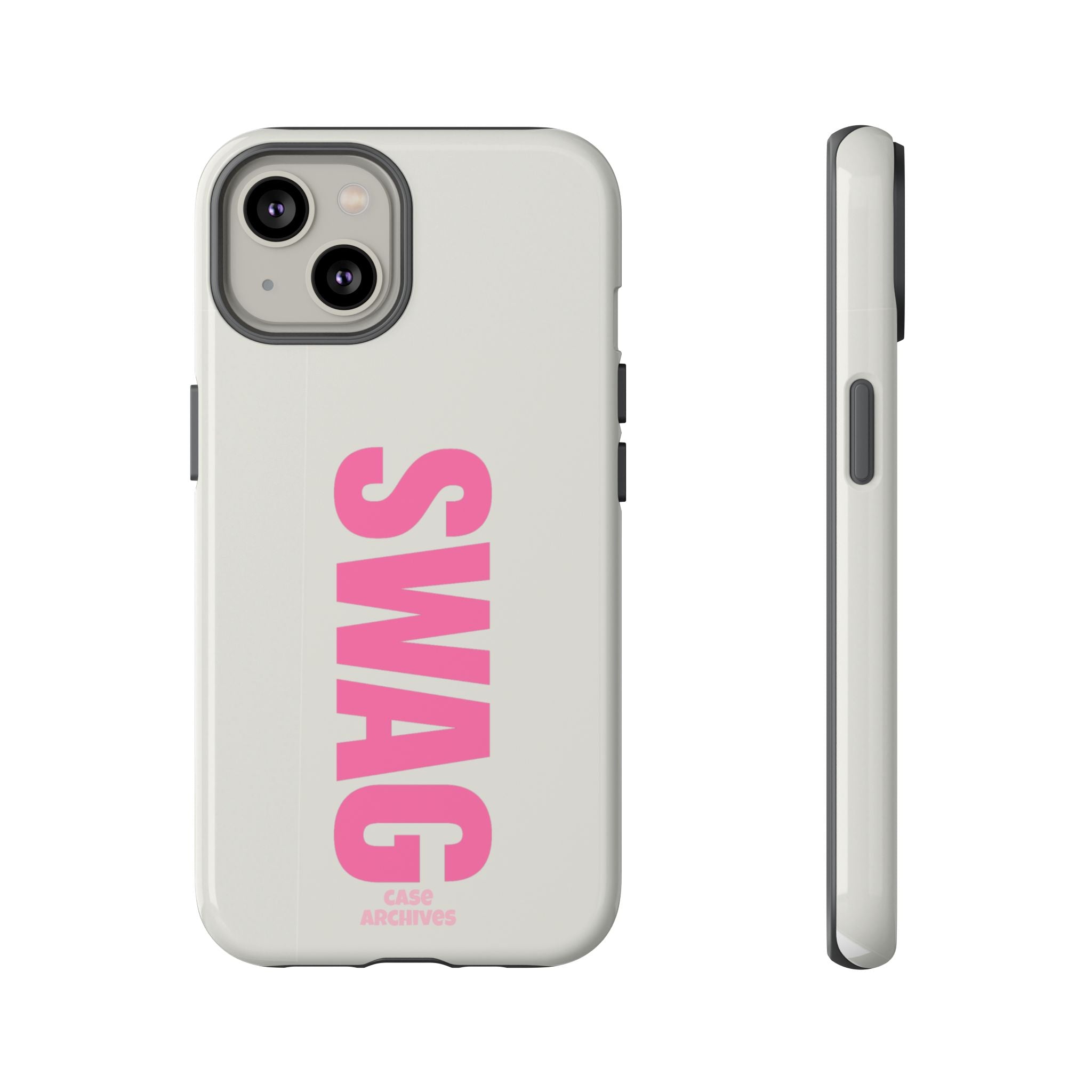 SWAG Phone Case — Bold Pink Vertical Text Tough Case