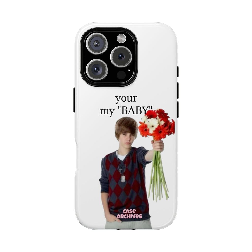 “your my 'BABY'” Justin Retro Photo Floral Design