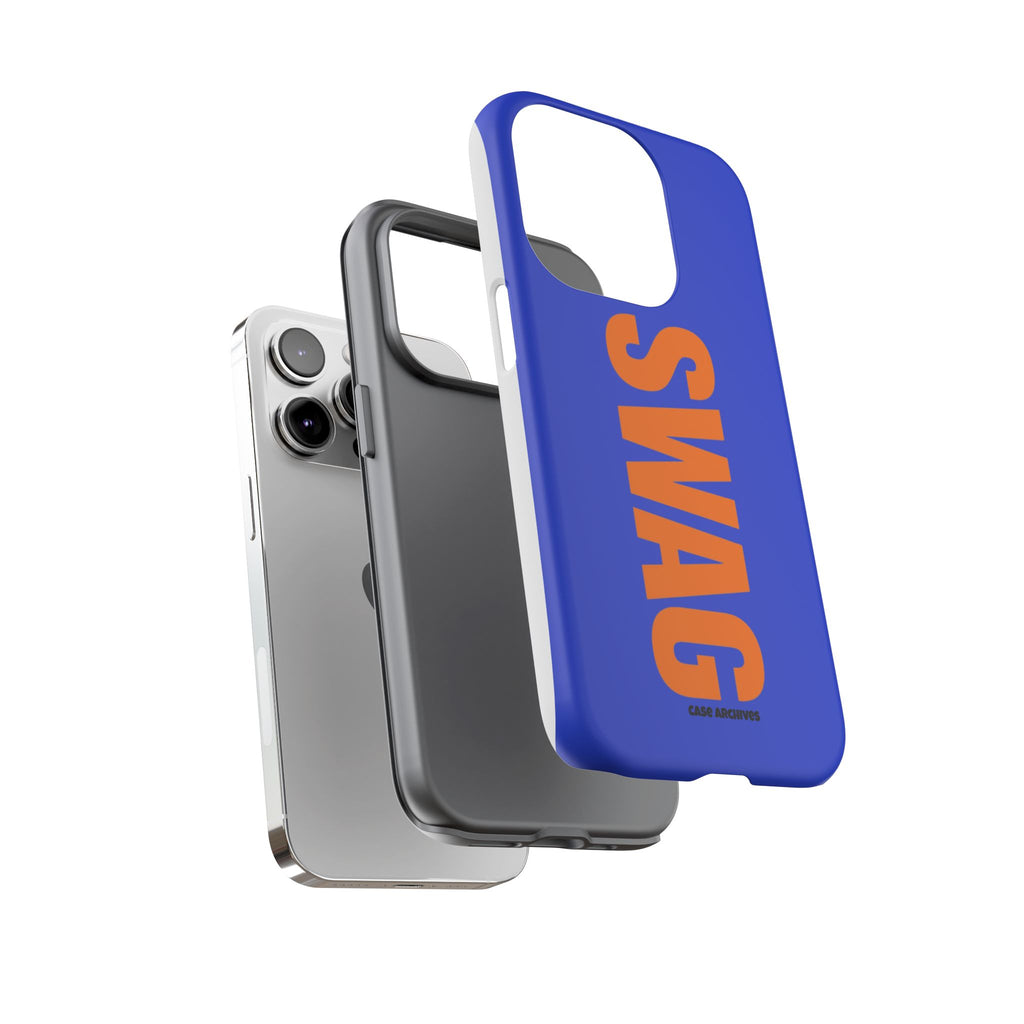 SWAG phone case | Tough Cases blue orange typography