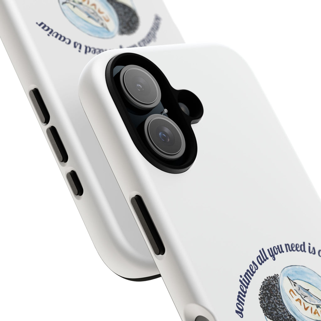 Caviar Illustration Phone Case — "sometimes all you need is caviar" Protective Hard Case
