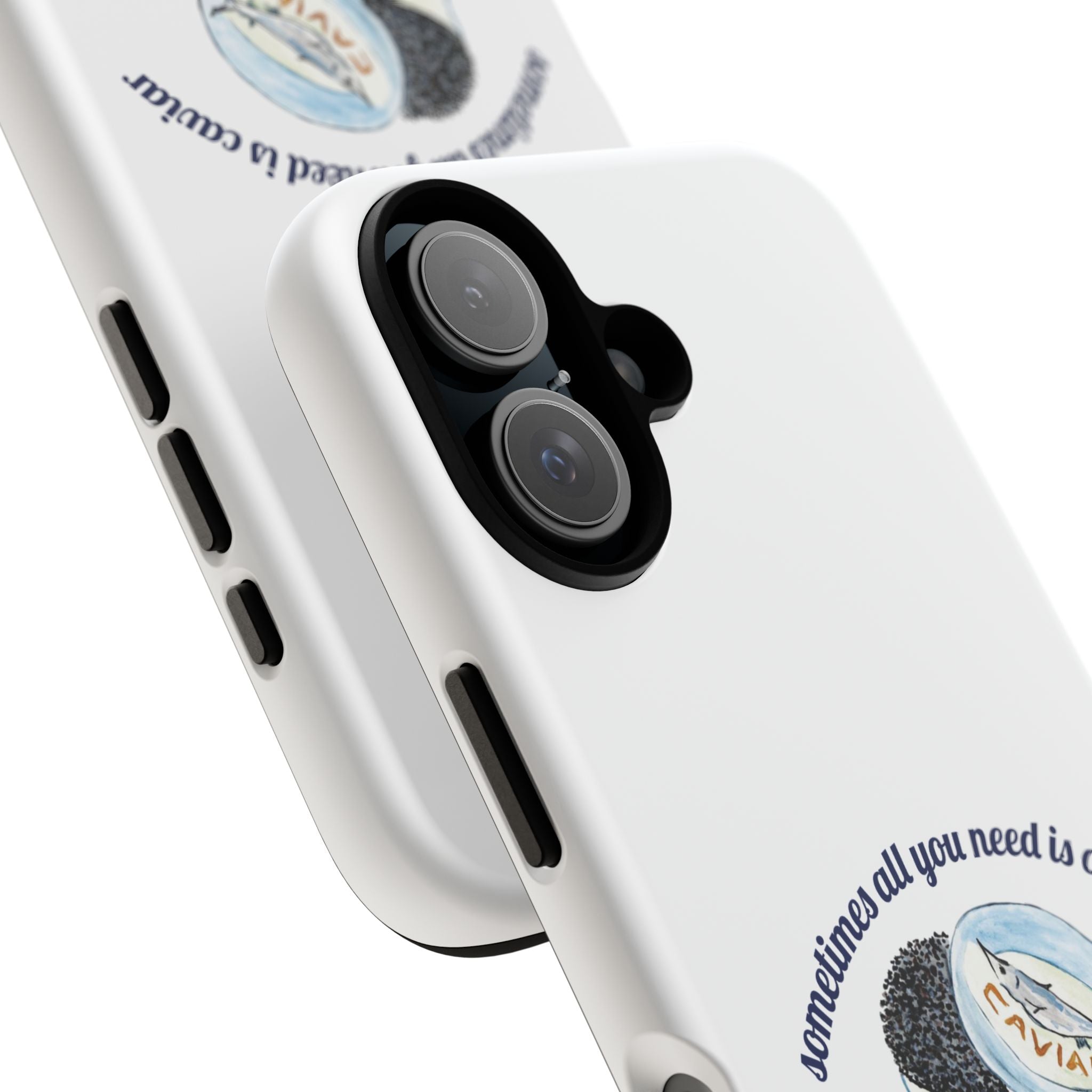 Caviar Illustration Phone Case — "sometimes all you need is caviar" Protective Hard Case