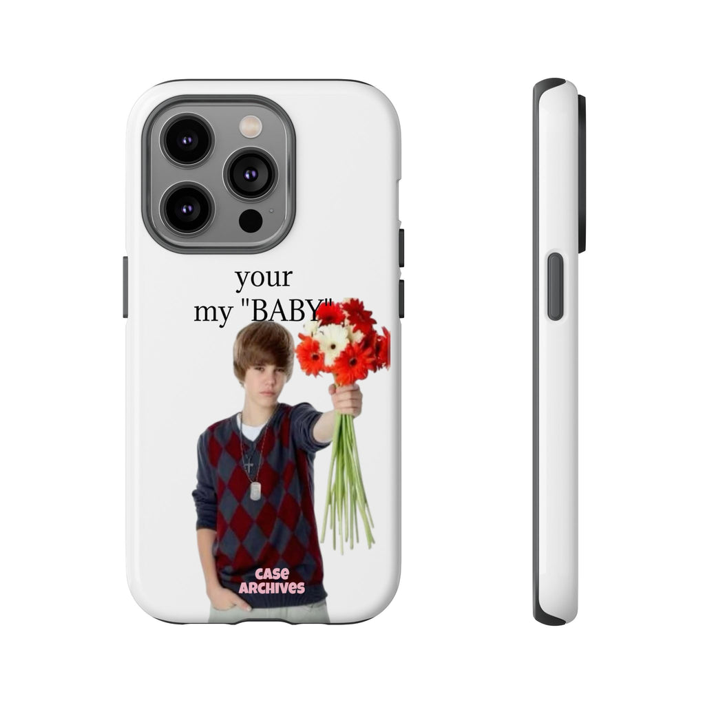 “your my 'BABY'” Justin Retro Photo Floral Design