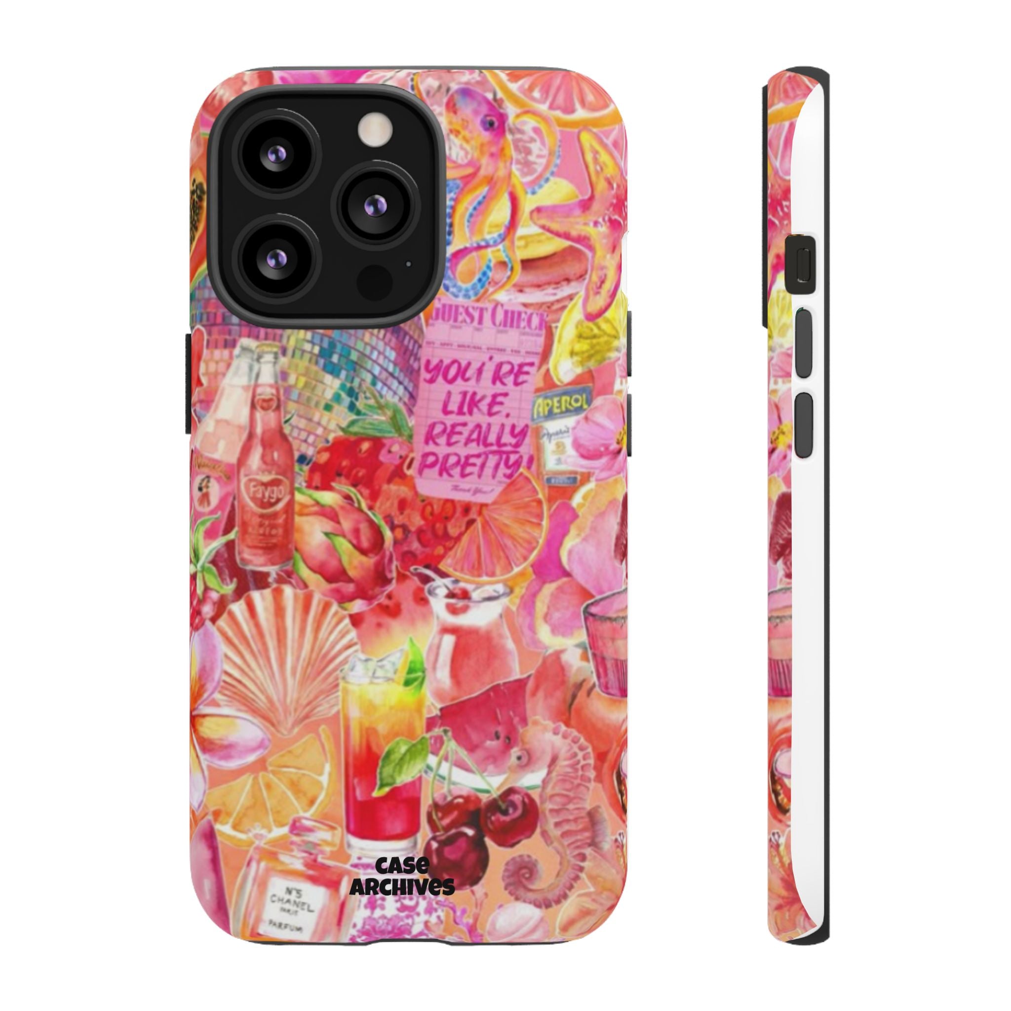 Phone Case — Pink Tropical Collage "You're Like, Really Pretty"
