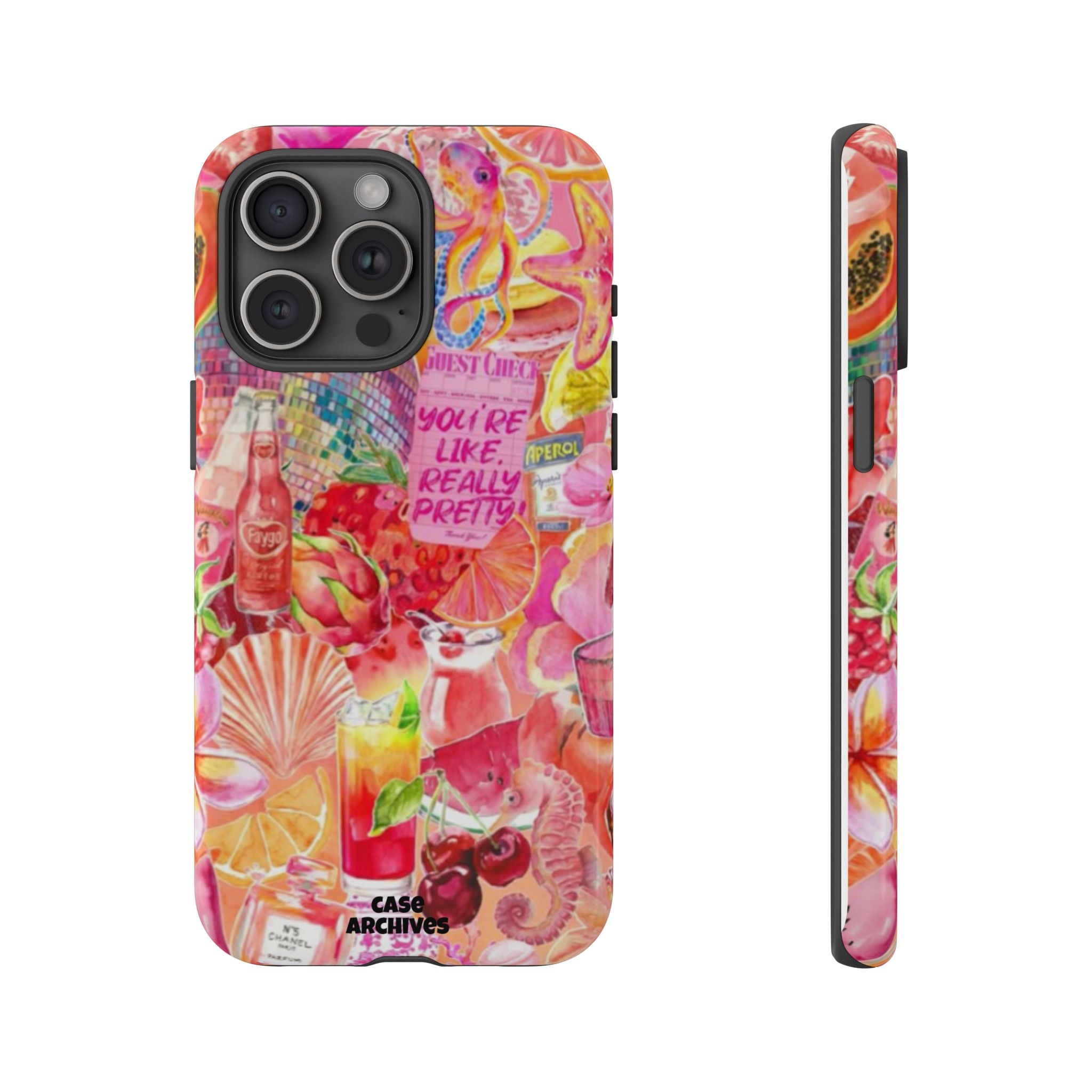 Phone Case — Pink Tropical Collage "You're Like, Really Pretty"