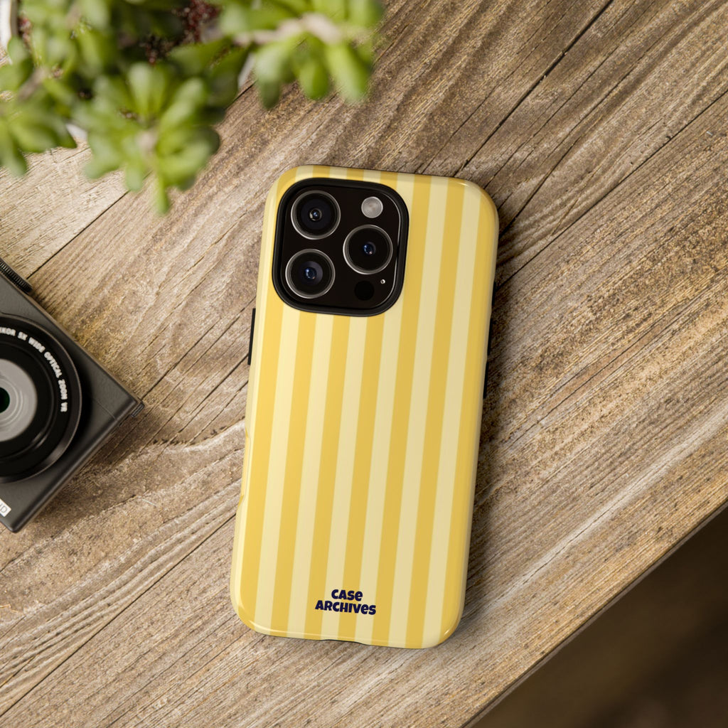 Yellow Striped Tough Phone Case – Durable Protective Cover (Case Archives)