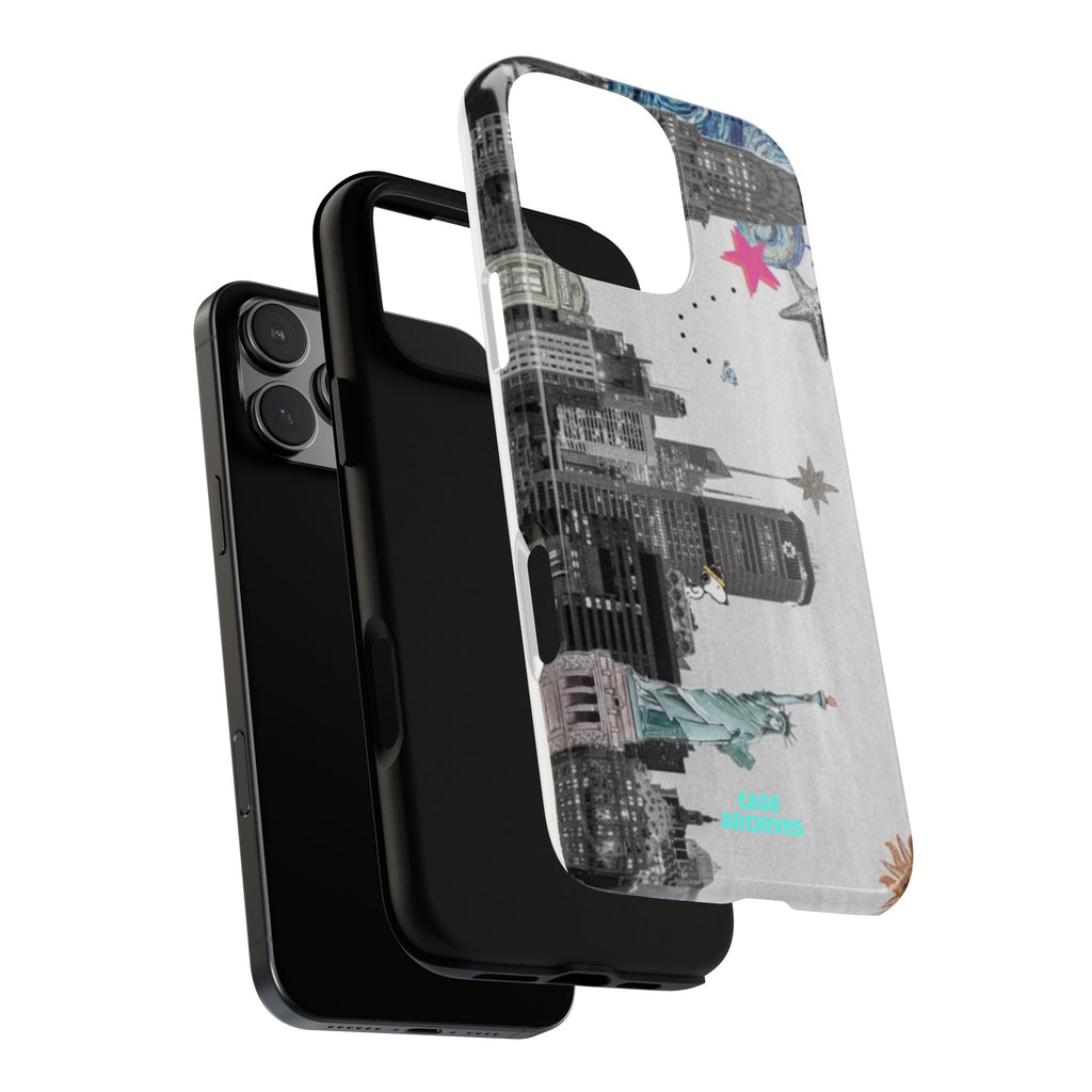 City Skyline Tough Phone Case – Statue of Liberty Urban Art Protective Cover