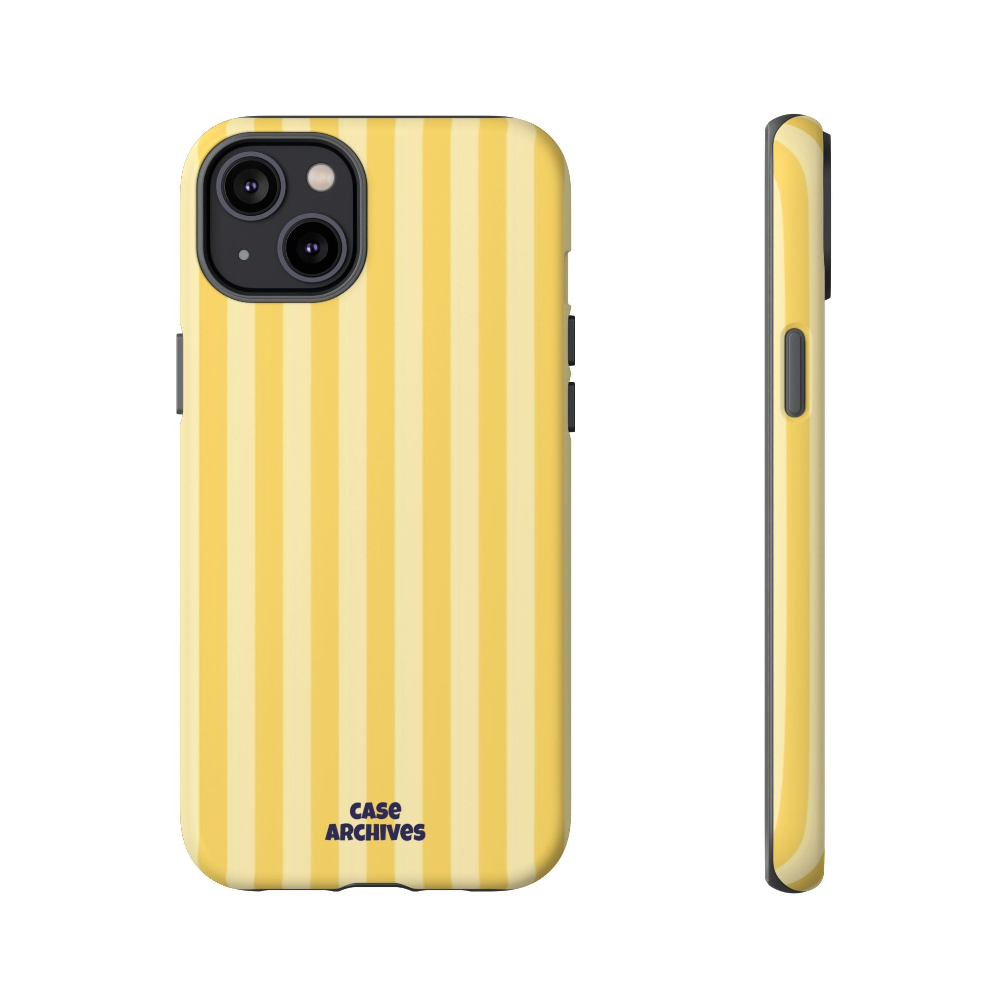 Yellow Striped Tough Phone Case – Durable Protective Cover (Case Archives)