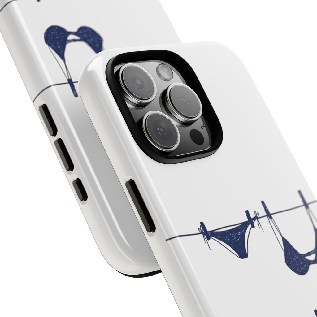 Phone Case — Blue swimsuit Clothesline Illustration Protective Cover