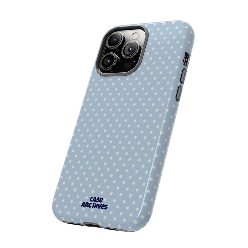 Pastel Blue Polka Dot Tough Phone Case — Protective iPhone Cover