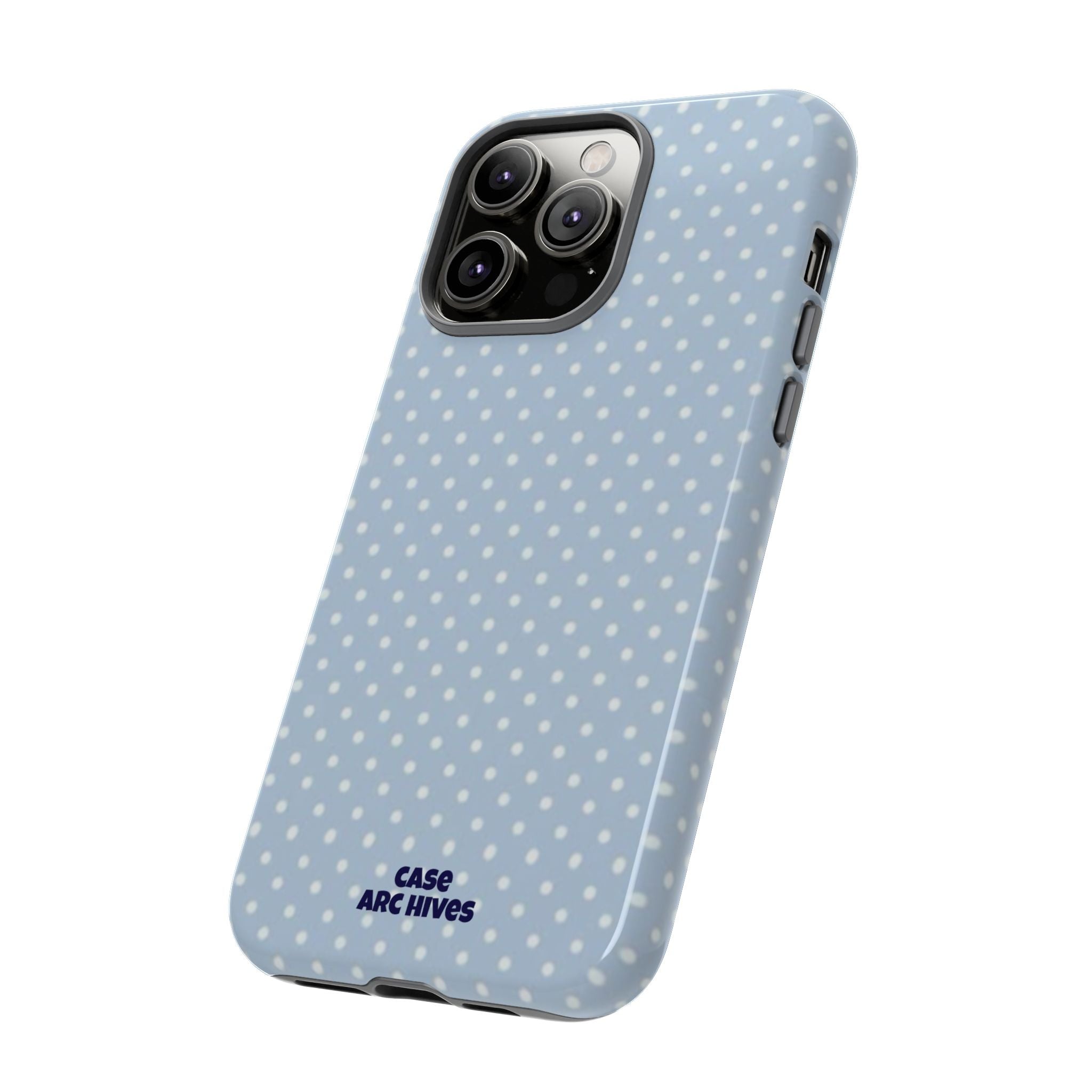Pastel Blue Polka Dot Tough Phone Case — Protective iPhone Cover
