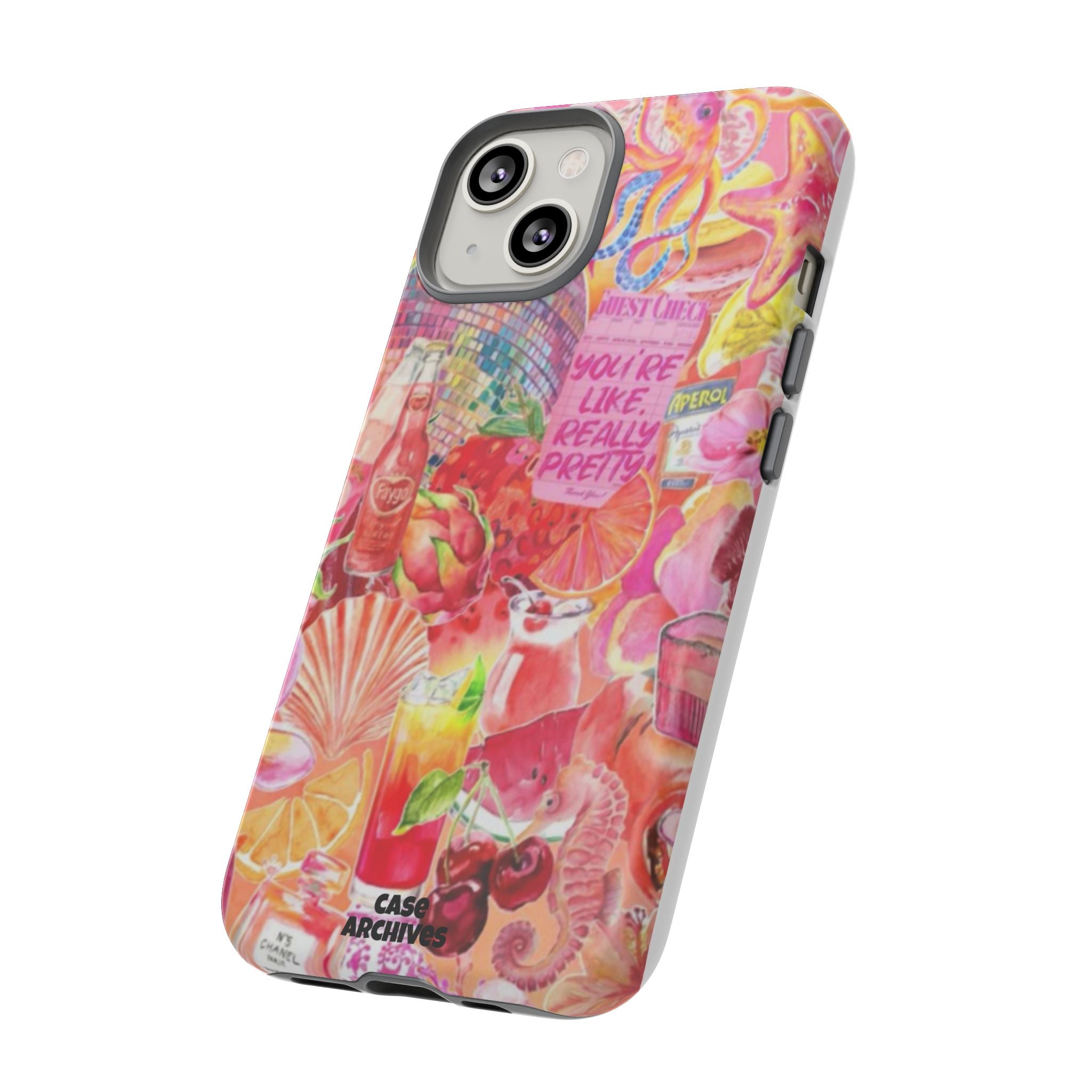 Phone Case — Pink Tropical Collage "You're Like, Really Pretty"