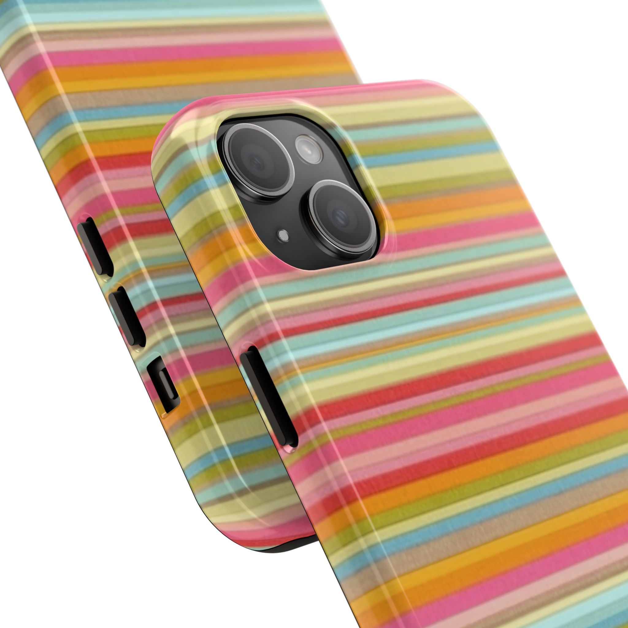 Tough Phone Case — Colorful Retro Striped Protective Cover