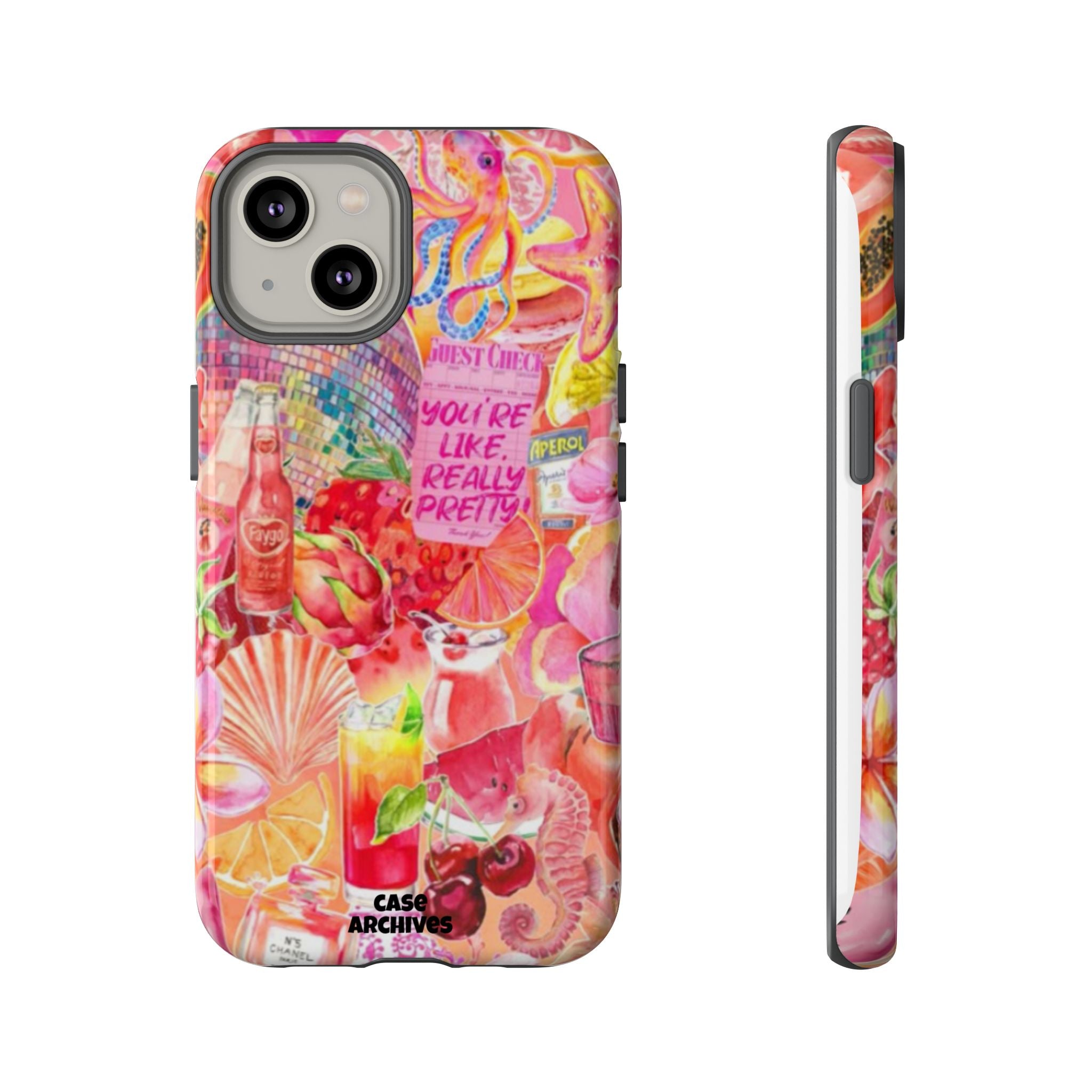 Phone Case — Pink Tropical Collage "You're Like, Really Pretty"