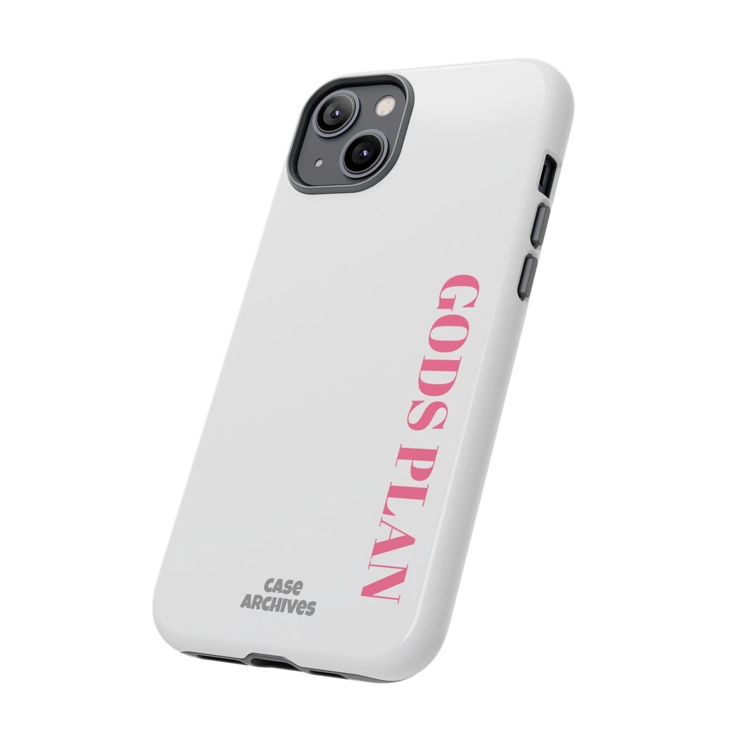 Phone Case — GODS PLAN Vertical Pink Text Religious iPhone Cover