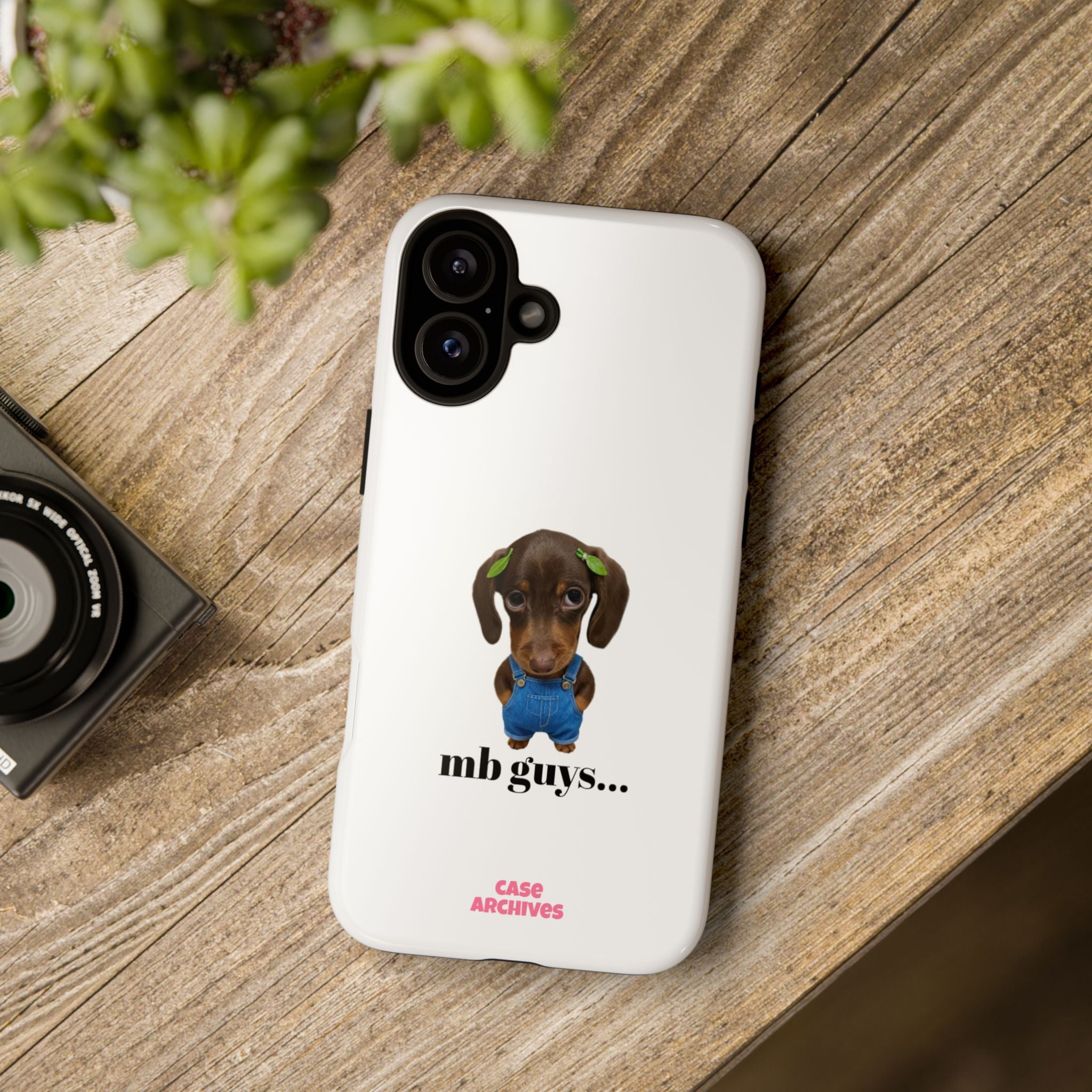 Phone Case — Cute Dachshund Puppy Design with 'nb guys...' Text