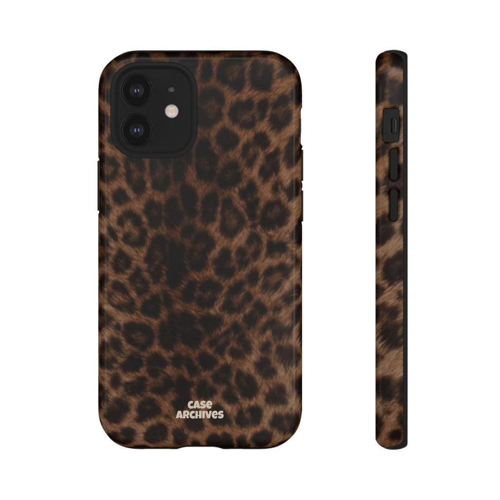 Leopard Print Phone Case — Protective Tough Case with Brown Animal Print