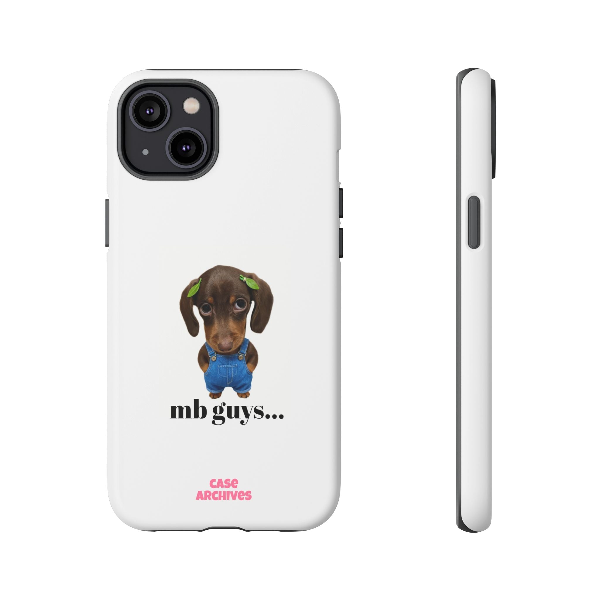 Phone Case — Cute Dachshund Puppy Design with 'nb guys...' Text