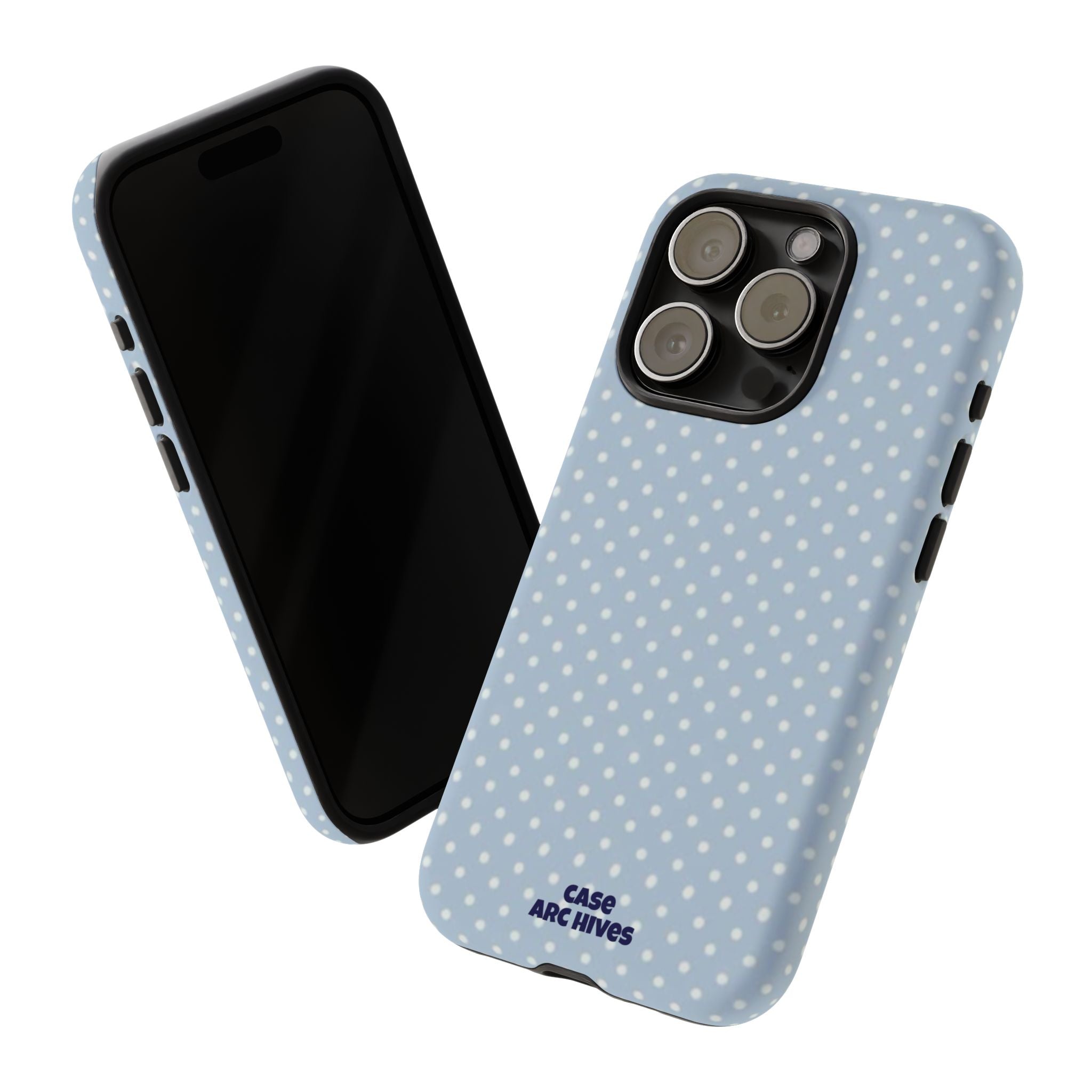 Pastel Blue Polka Dot Tough Phone Case — Protective iPhone Cover
