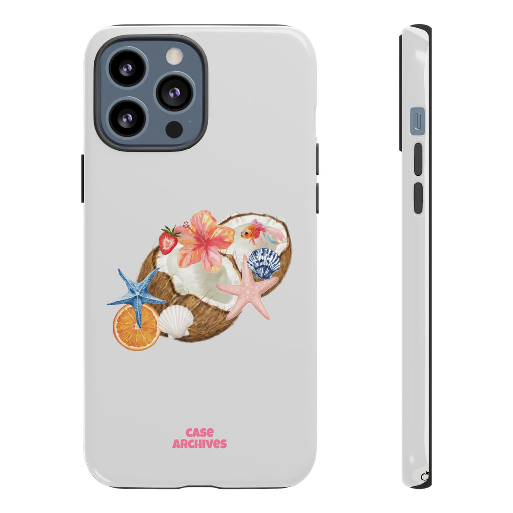 Beach Shells Tough Phone Case — Tropical Starfish & Hibiscus Design
