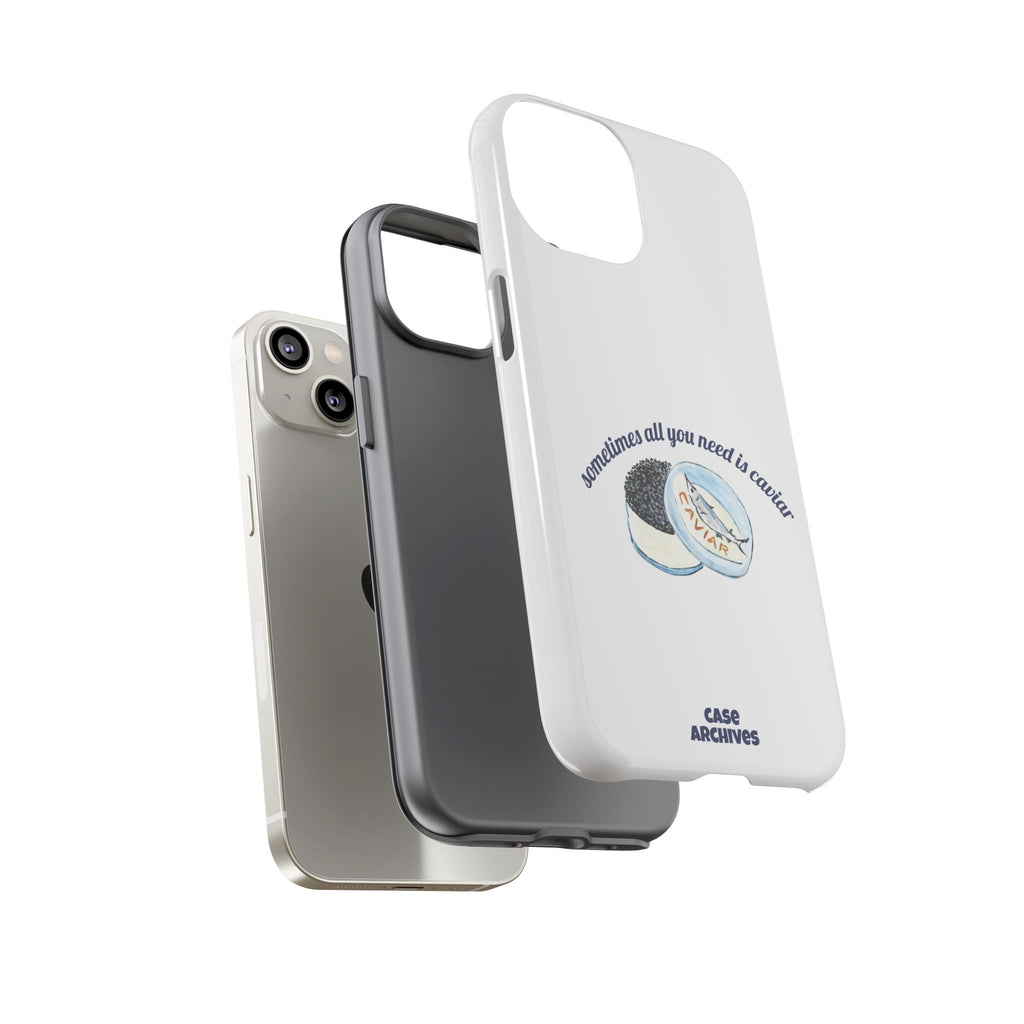 Caviar Illustration Phone Case — "sometimes all you need is caviar" Protective Hard Case