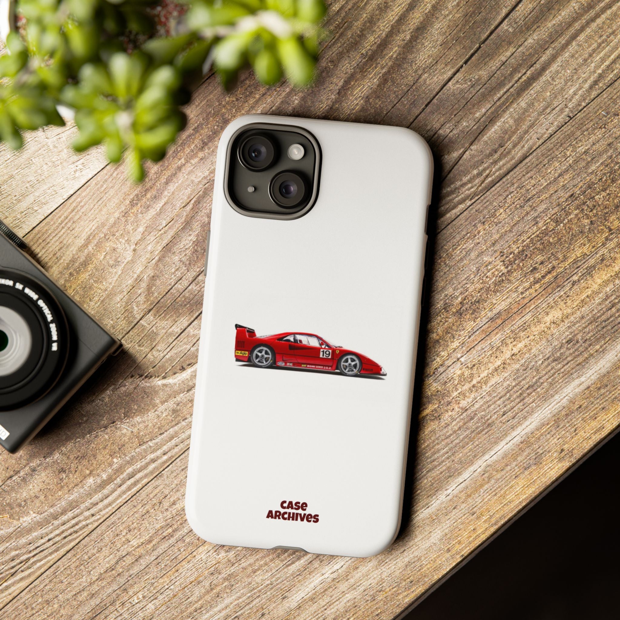 Phone Case — Red Vintage Race Car Design (Case Archives)