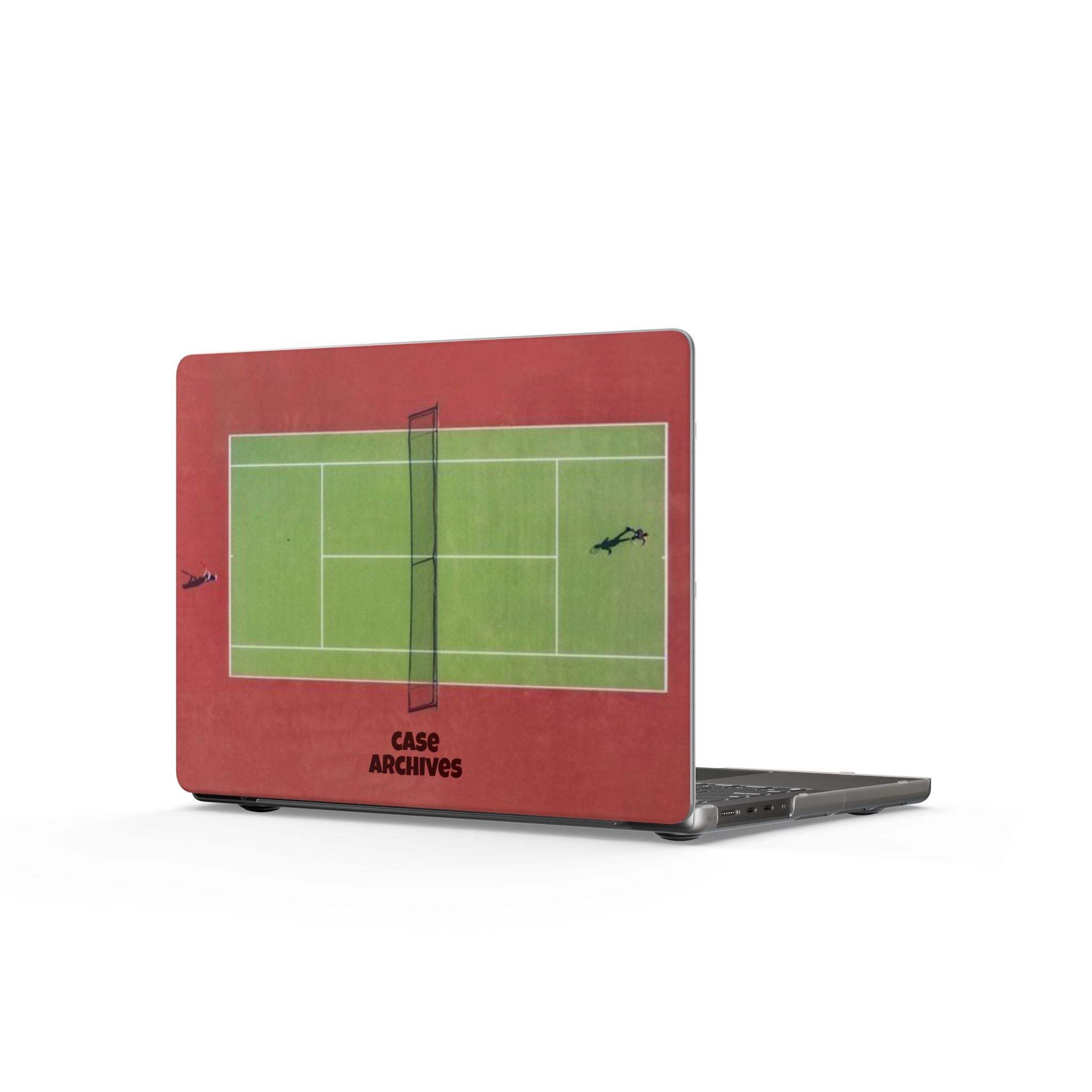 Tennis Court Matte MacBook Case — Minimal Sport Laptop Cover with 'Case Archives' Design