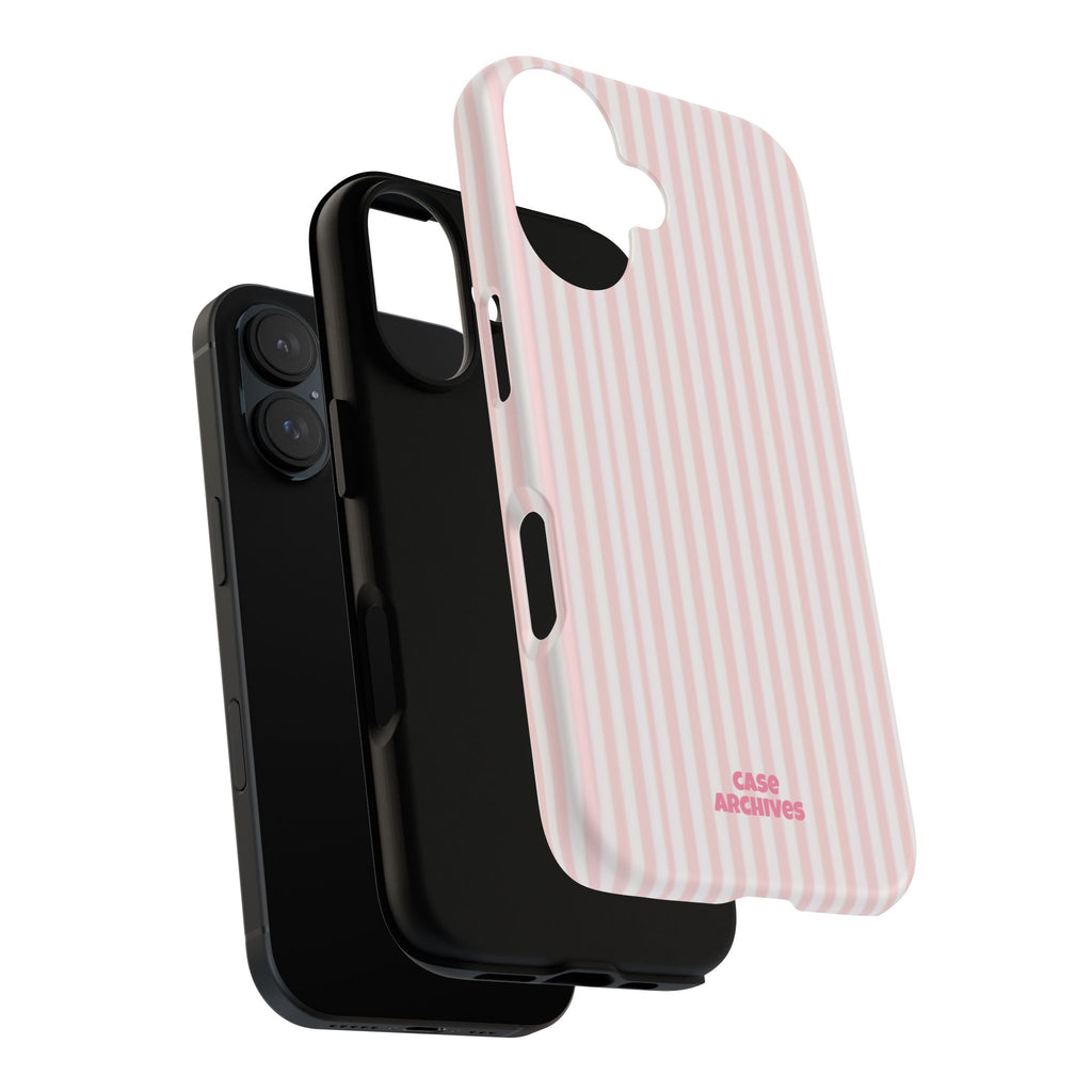 Pink Pastel Stripe Tough Phone Case — Protective iPhone Cover